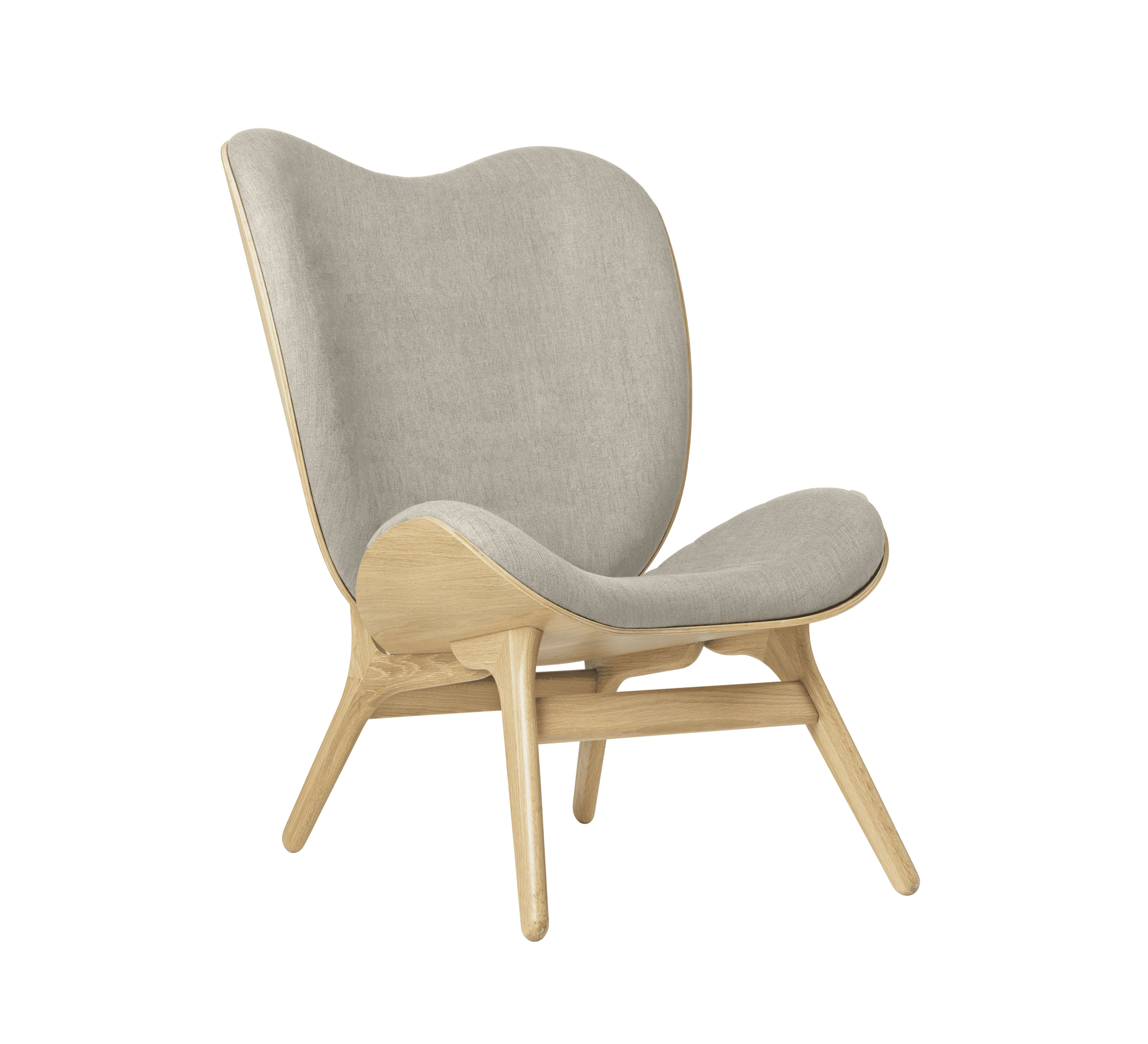 Fotel CONVERSATION PIECE TALL beżowy z dębową podstawą UMAGE Eye on Design