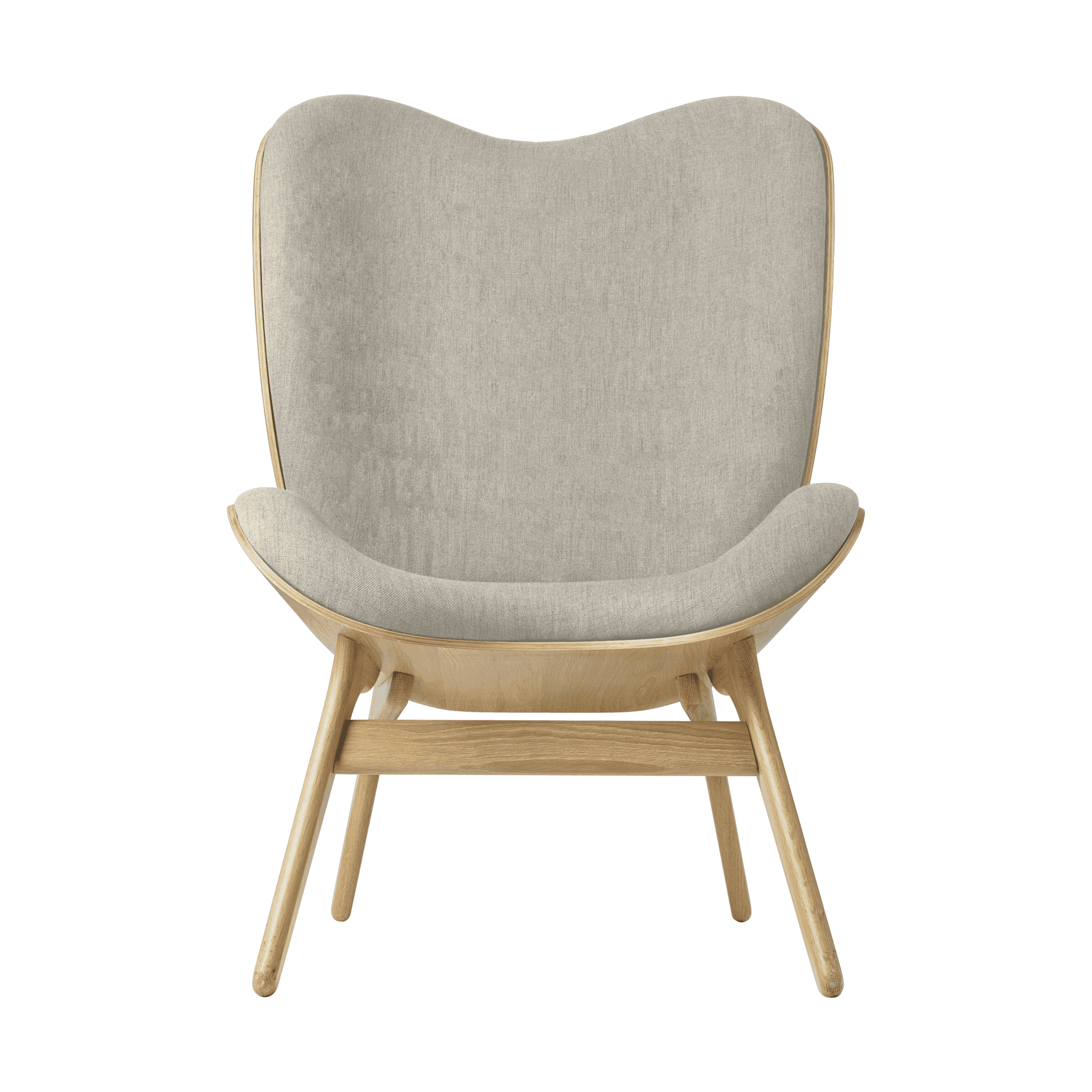 Fotel CONVERSATION PIECE TALL beżowy z dębową podstawą UMAGE Eye on Design