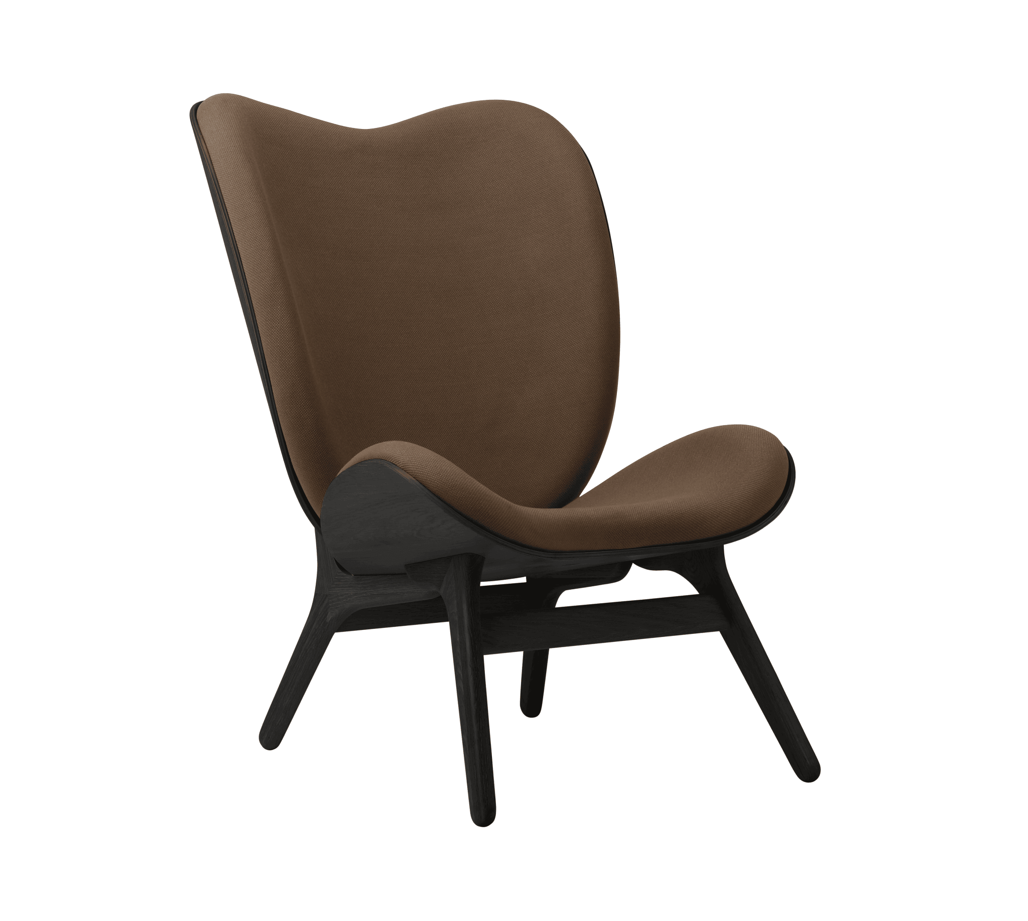 Fotel CONVERSATION PIECE TALL kawowy z czarną podstawą UMAGE Eye on Design