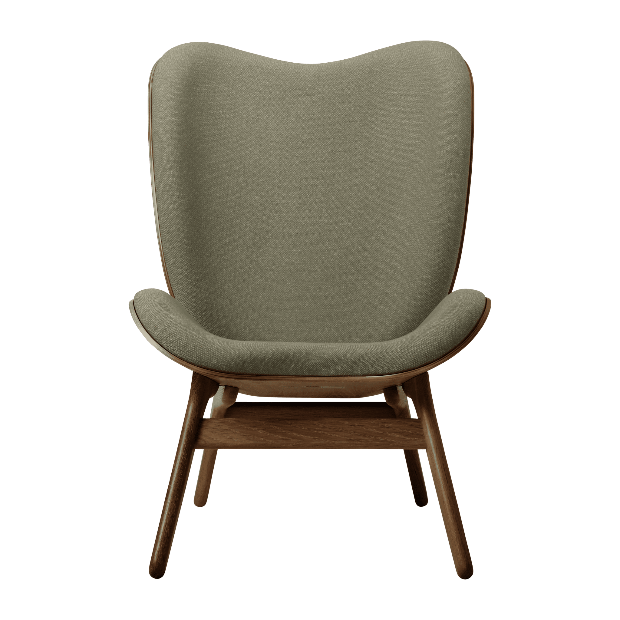 Fotel CONVERSATION PIECE TALL szałwiowy z ciemno dębową podstawą UMAGE Eye on Design