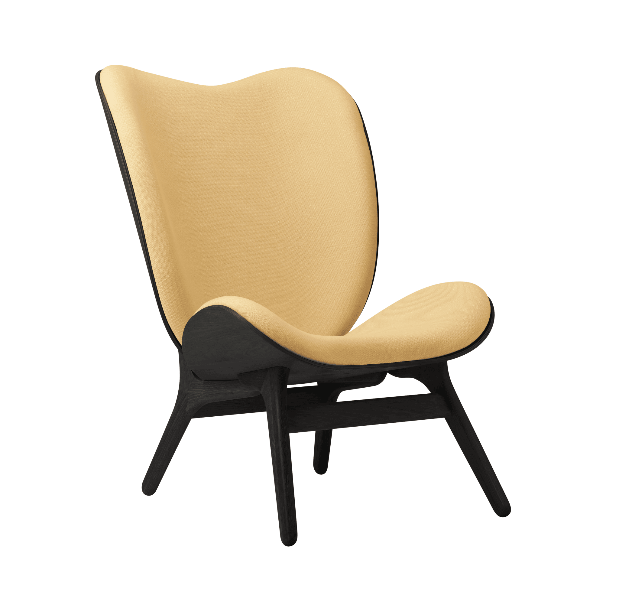 Fotel CONVERSATION PIECE TALL żółty z czarną podstawą UMAGE Eye on Design