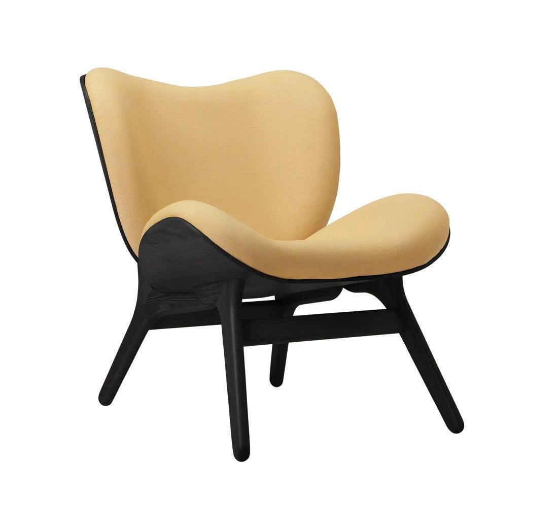 Fotel CONVERSATION PIECE żółty z czarną podstawą – Umage
