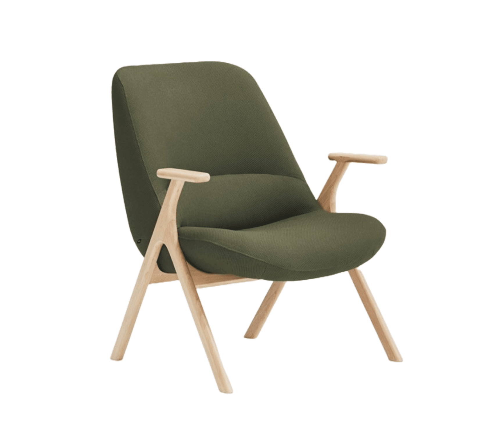 Fotel DINS ciemnozielony z drewnianą podstawą Teulat Eye on Design