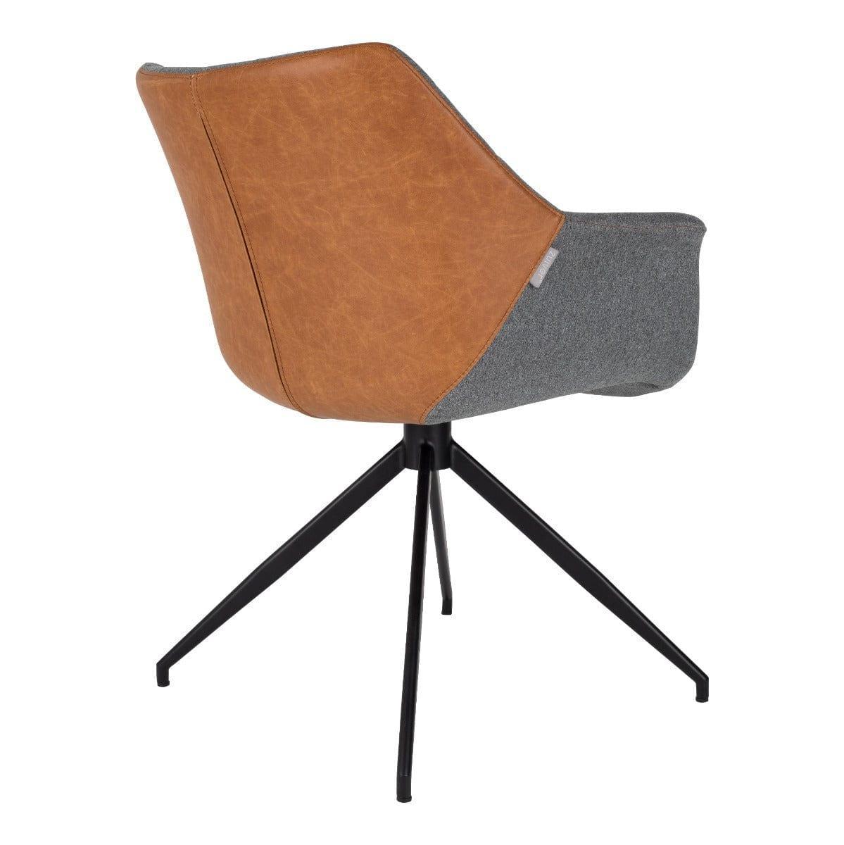 Fotel DOULTON ekoskóra brązowy Zuiver Eye on Design