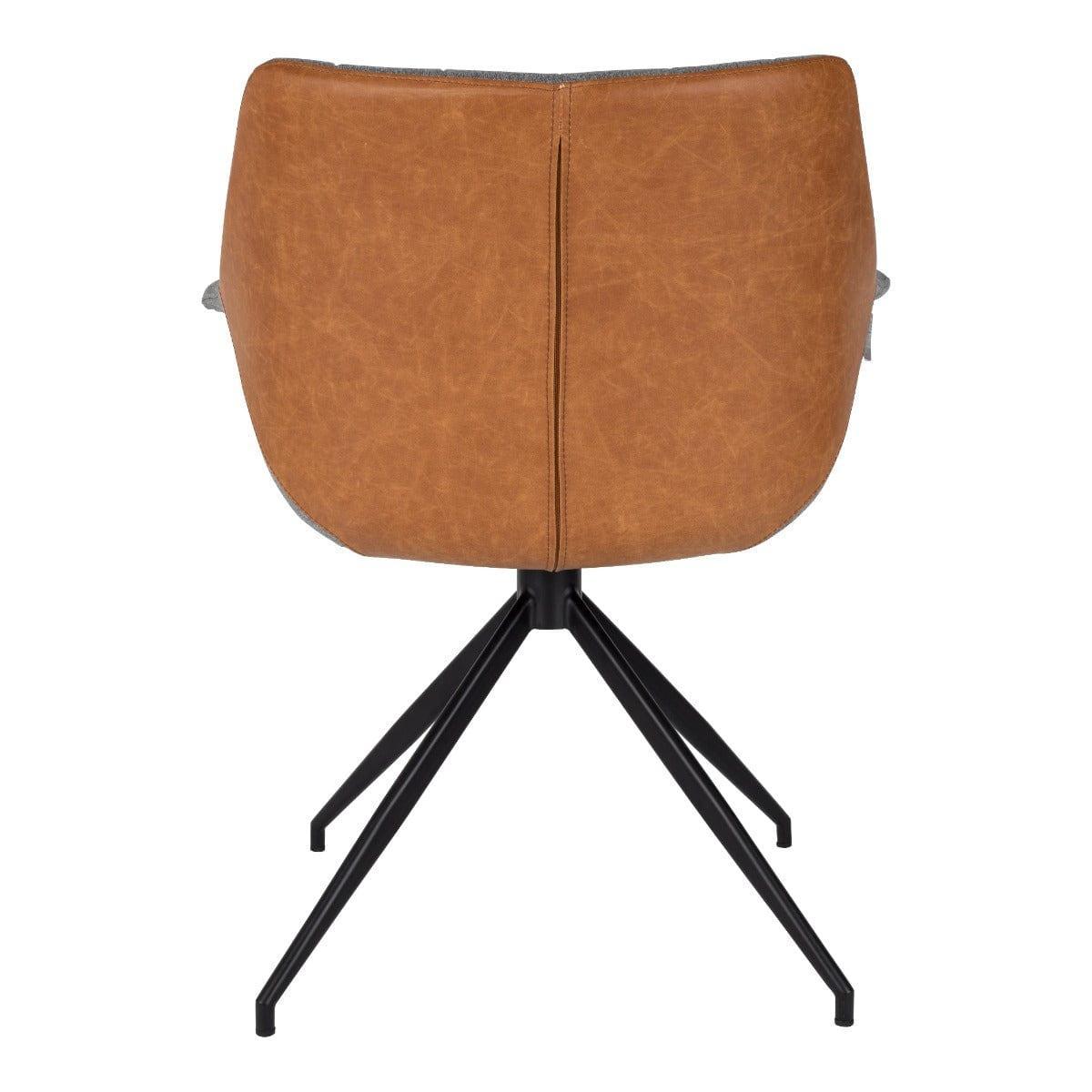 Fotel DOULTON ekoskóra brązowy Zuiver Eye on Design