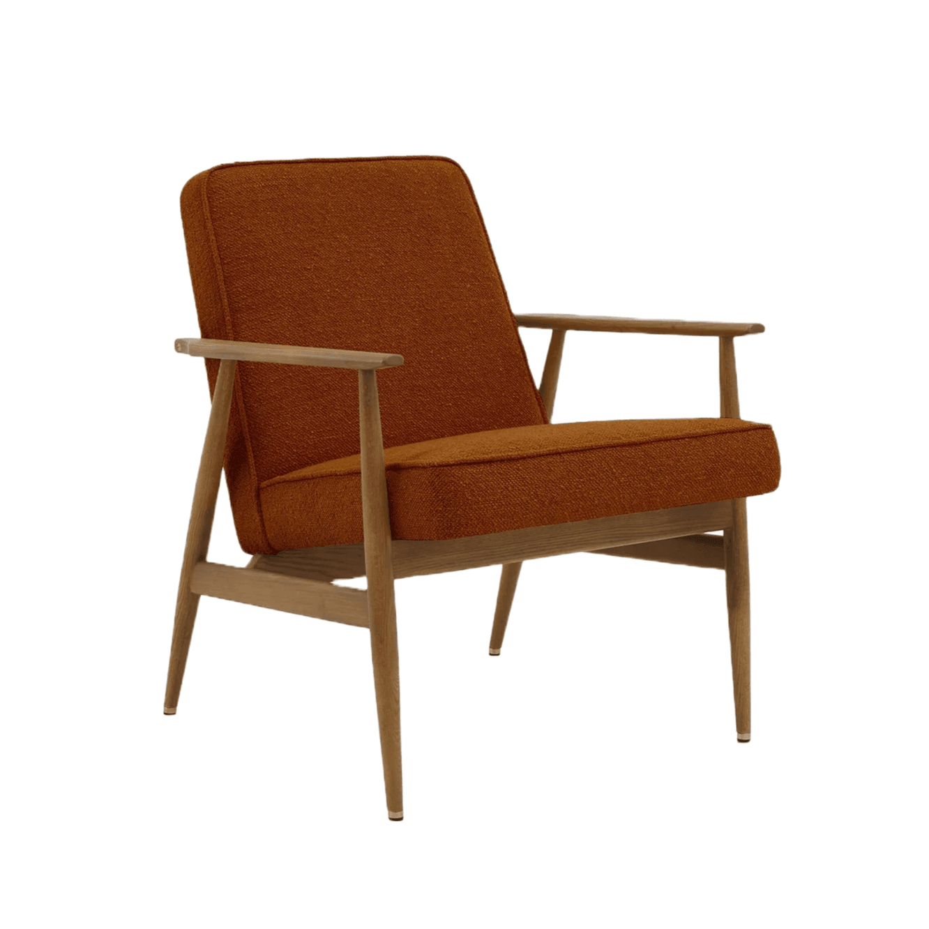 Fotel FOX czerwony w tkaninie Boucle Sierra – 366 concept