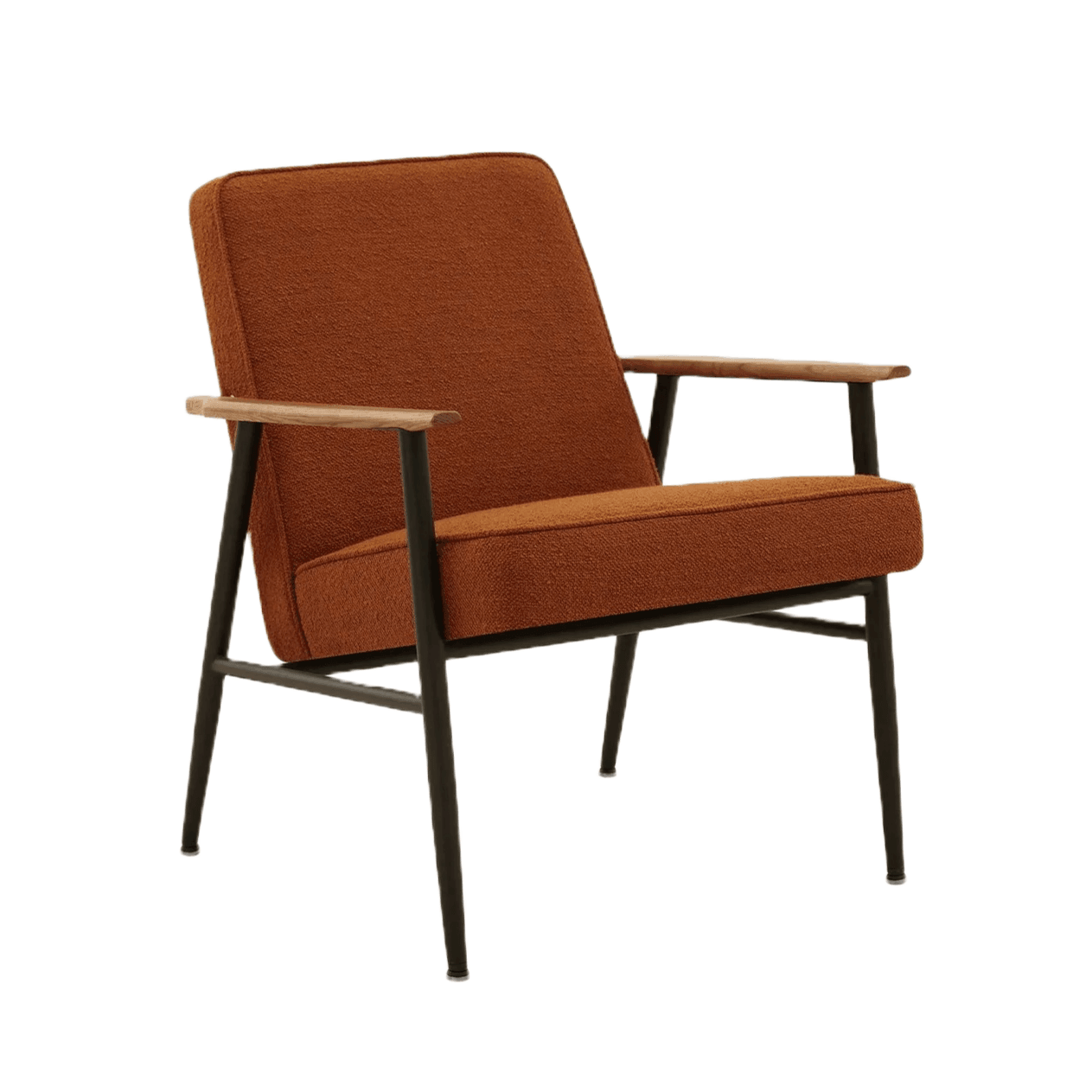 Fotel FOX METAL czerwony w tkaninie Boucle Sierra 366 concept Eye on Design