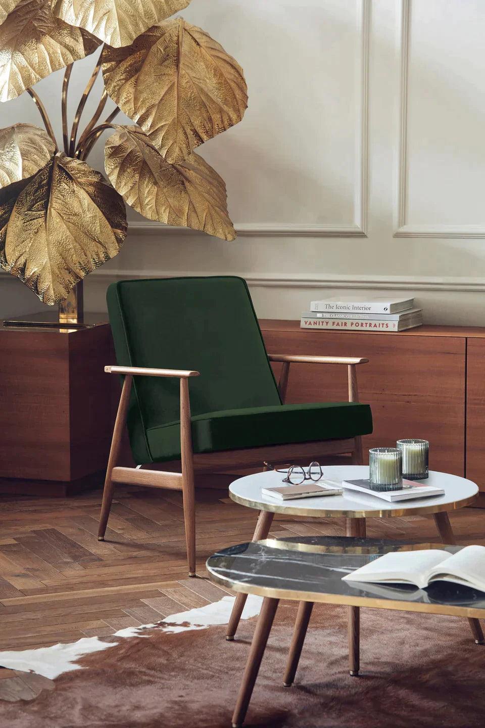 Fotel FOX żółty w tkaninie Boucle Mustard 366 concept Eye on Design