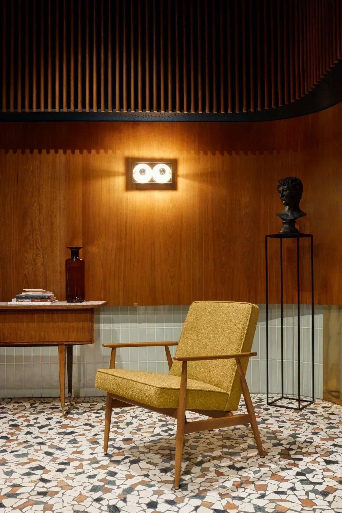 Fotel FOX żółty w tkaninie Marble Mustard 366 concept Eye on Design