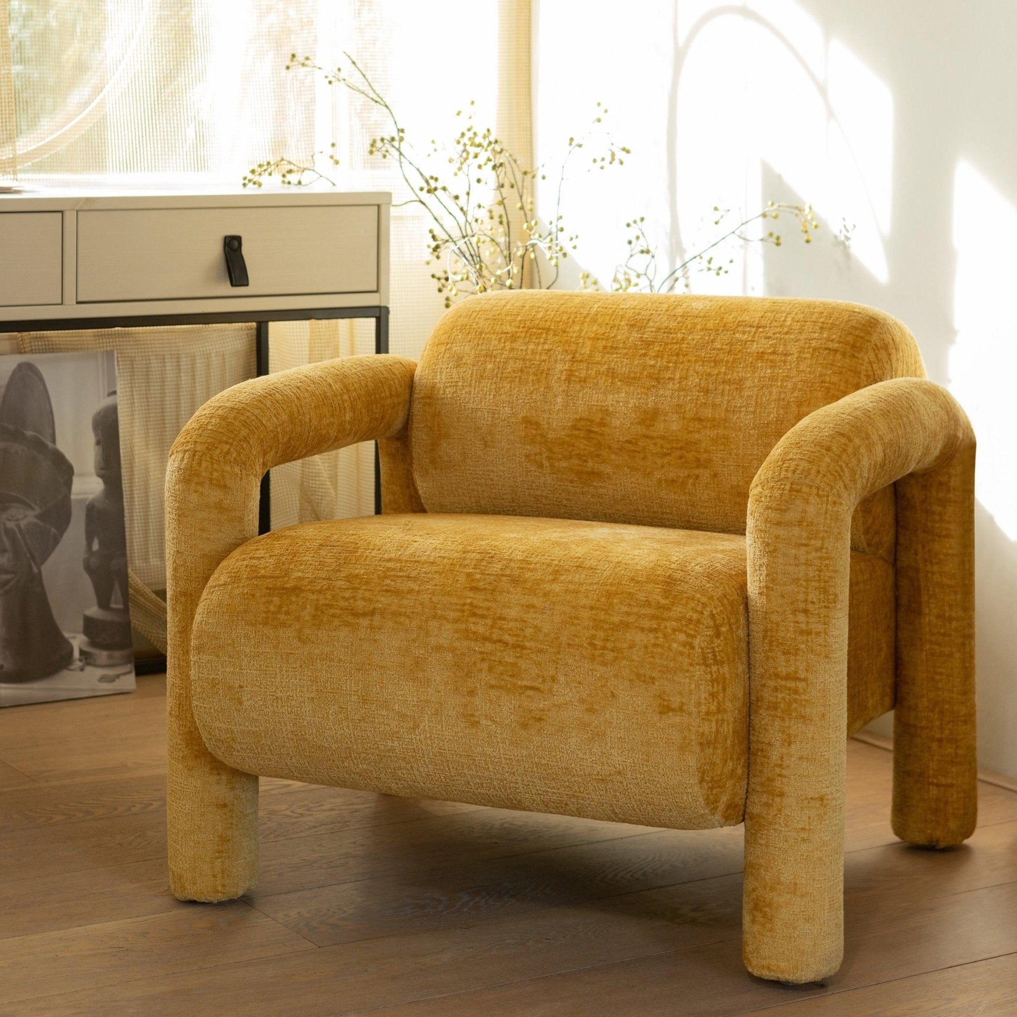 Fotel LENNY ochra Woood Exclusive Eye on Design