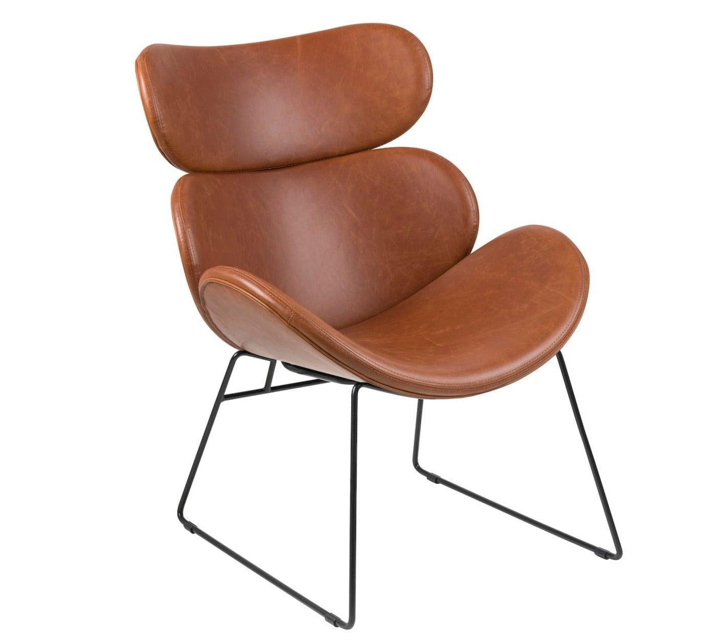 Fotel NILSEN ekoskóra brandy z czarną podstawą Home Essentials Eye on Design