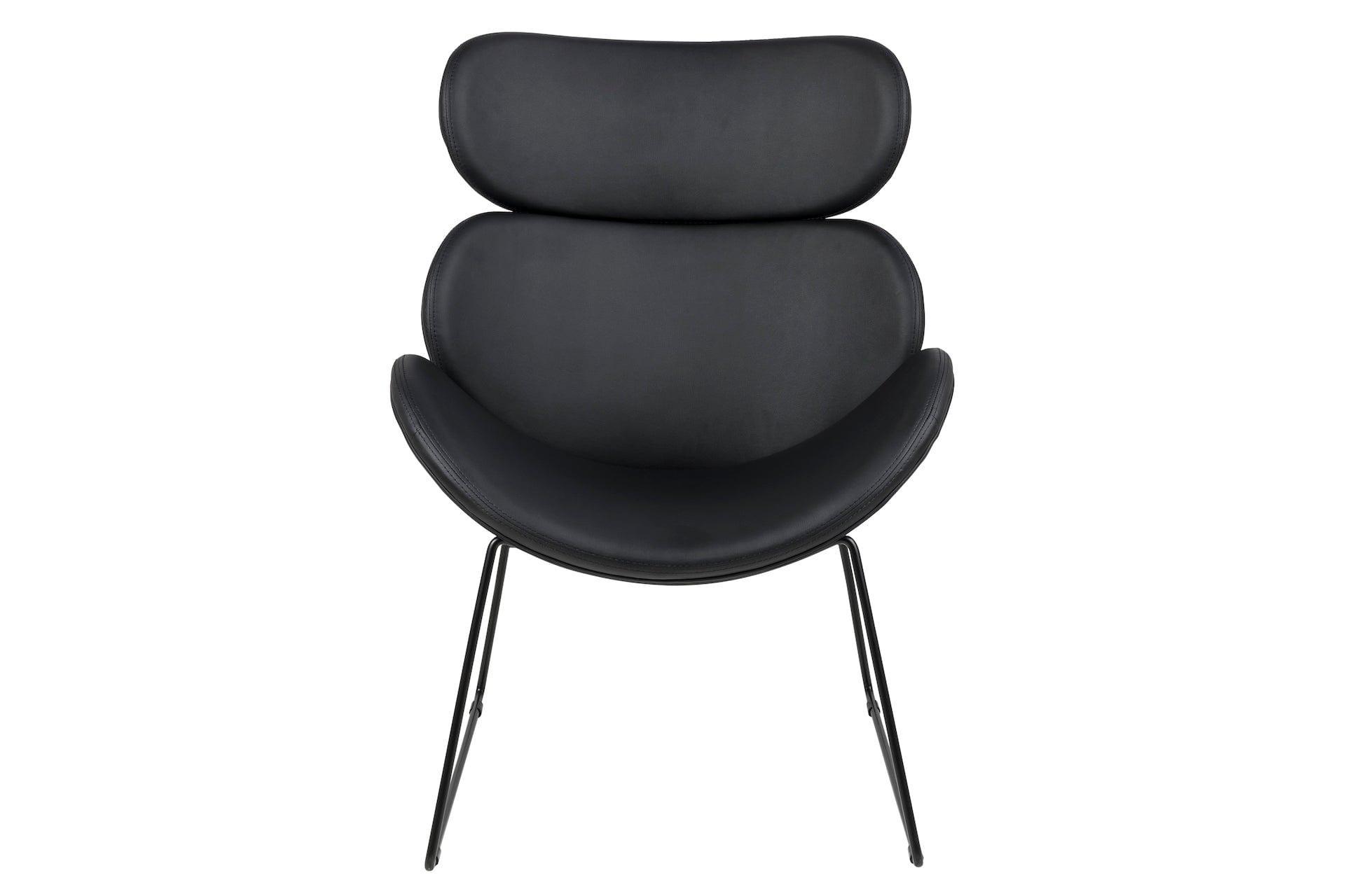 Fotel NILSEN ekoskóra czarny z czarną podstawą Home Essentials Eye on Design