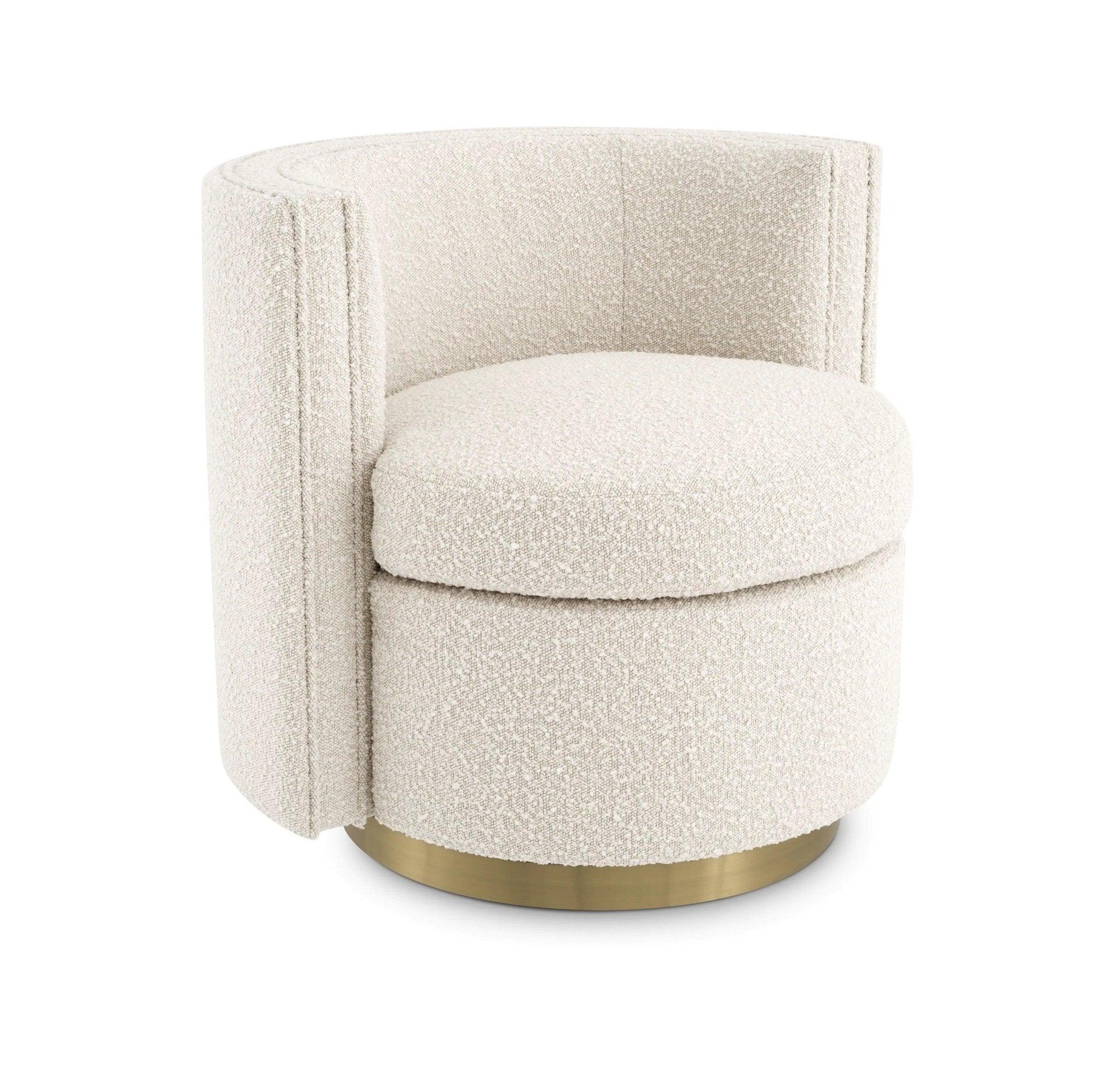 Fotel obrotowy AMANDA kremowy boucle – Eichholtz