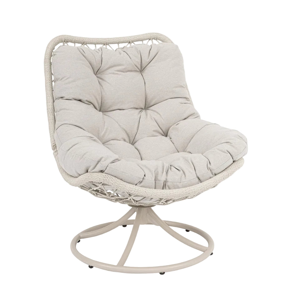 Draaibare buitenstoel EMERY lichtbeige