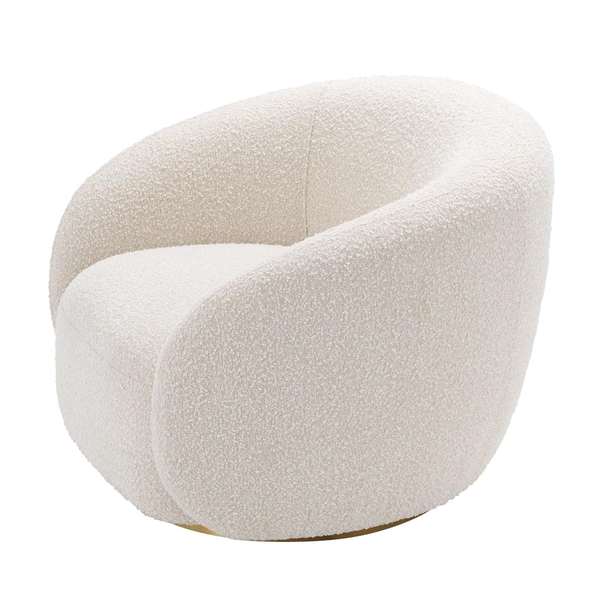 Fotel obrotowy BRICE kremowy boucle Eichholtz Eye on Design