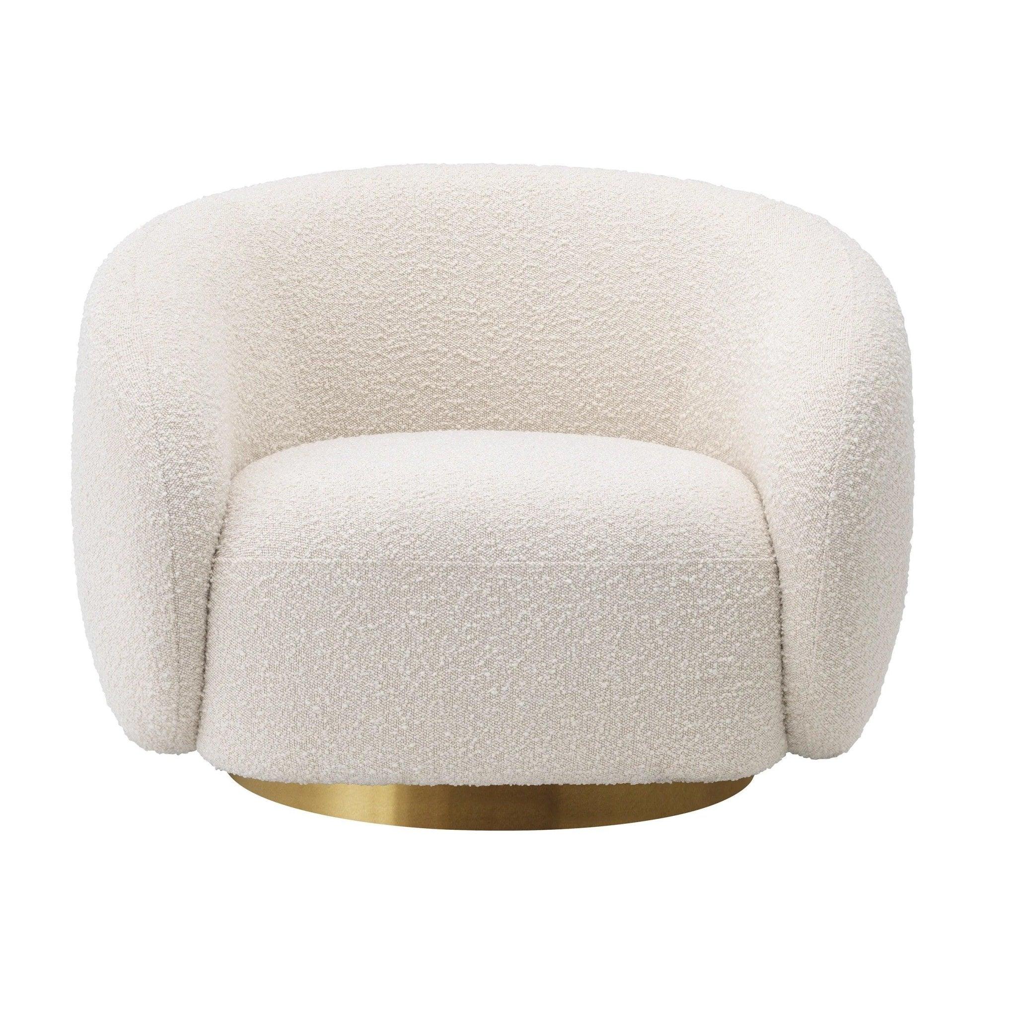 Fotel obrotowy BRICE kremowy boucle Eichholtz Eye on Design