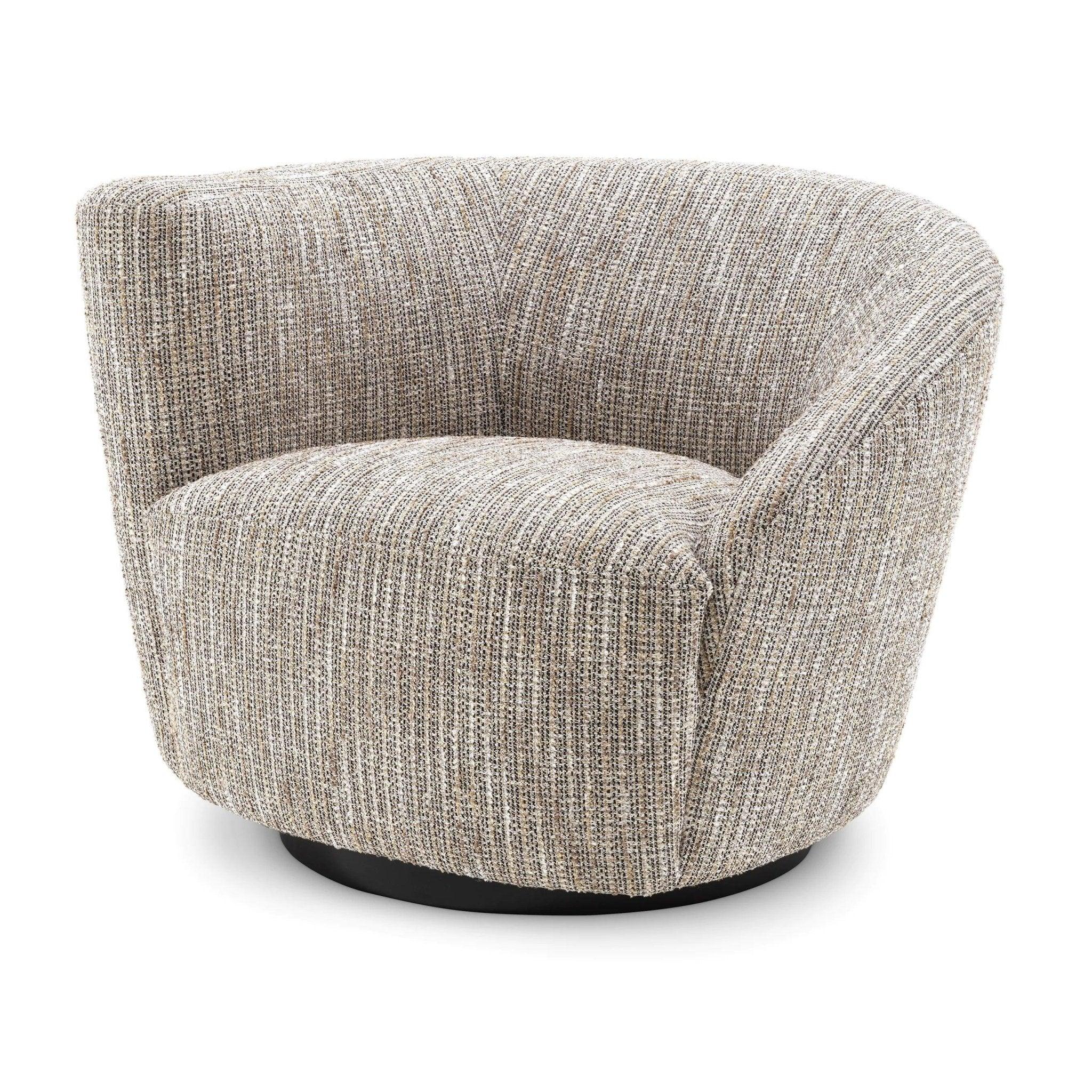 Fotel obrotowy COLIN beżowy melanż Eichholtz lewostronny Eye on Design