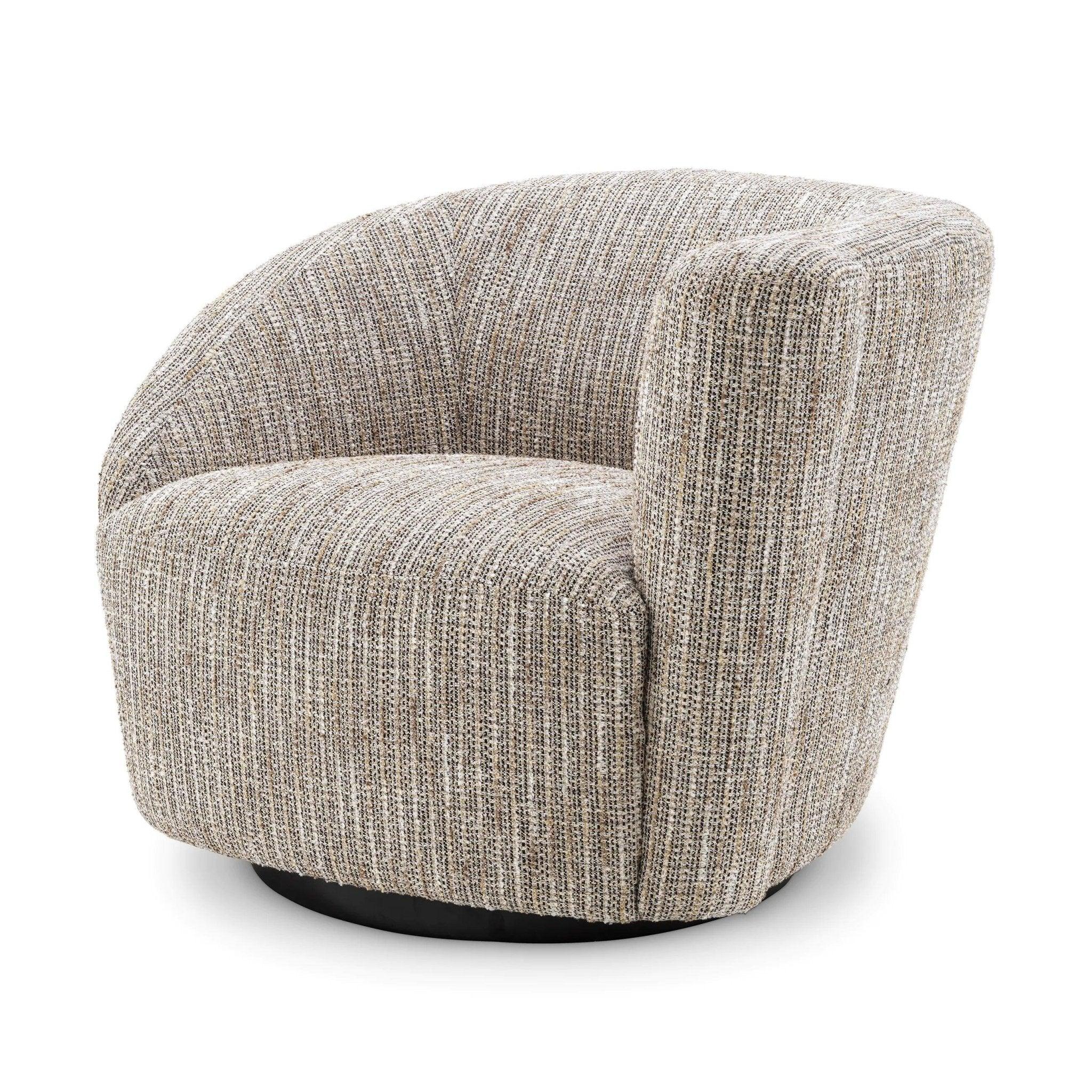 Fotel obrotowy COLIN beżowy melanż Eichholtz prawostronny Eye on Design