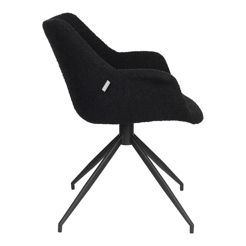 Fotel obrotowy DOULTON czarny boucle Zuiver Eye on Design