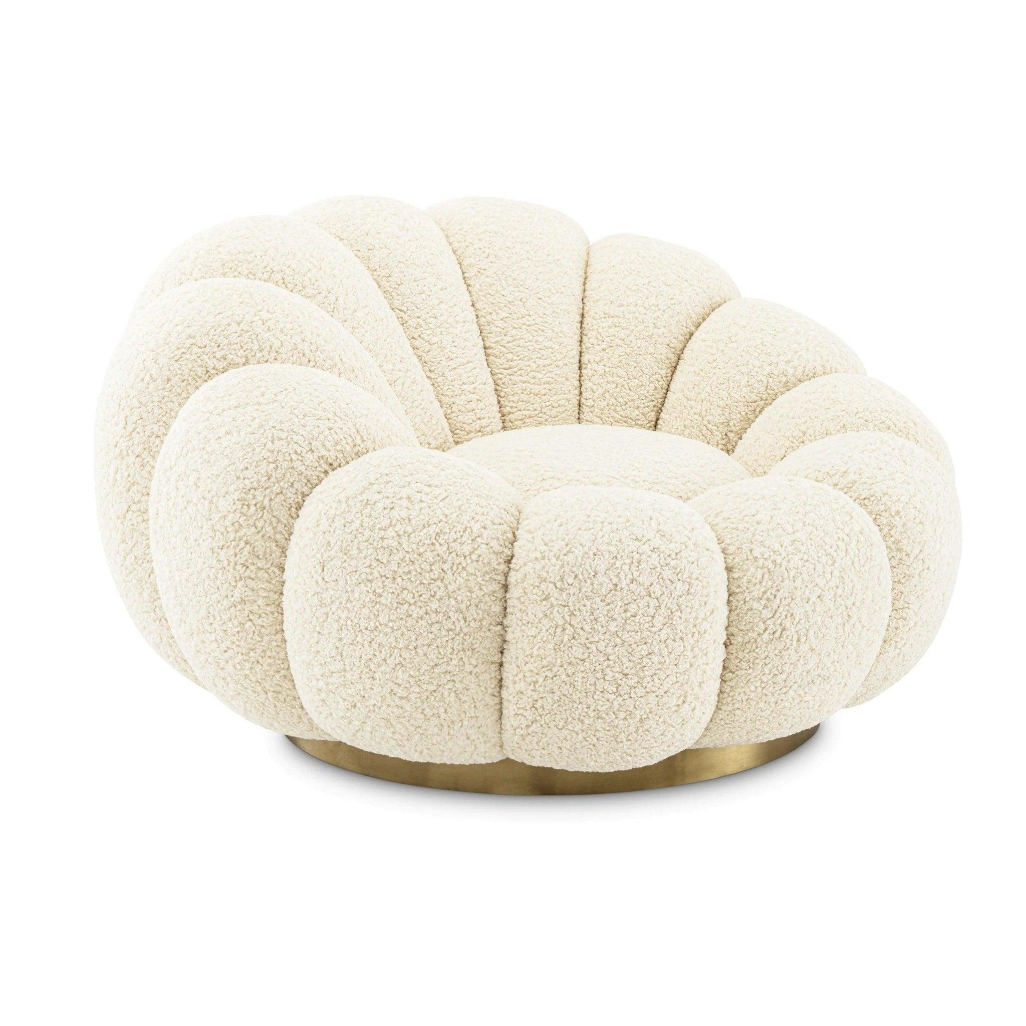 Fotel obrotowy MELLO kremowy Eichholtz Eye on Design