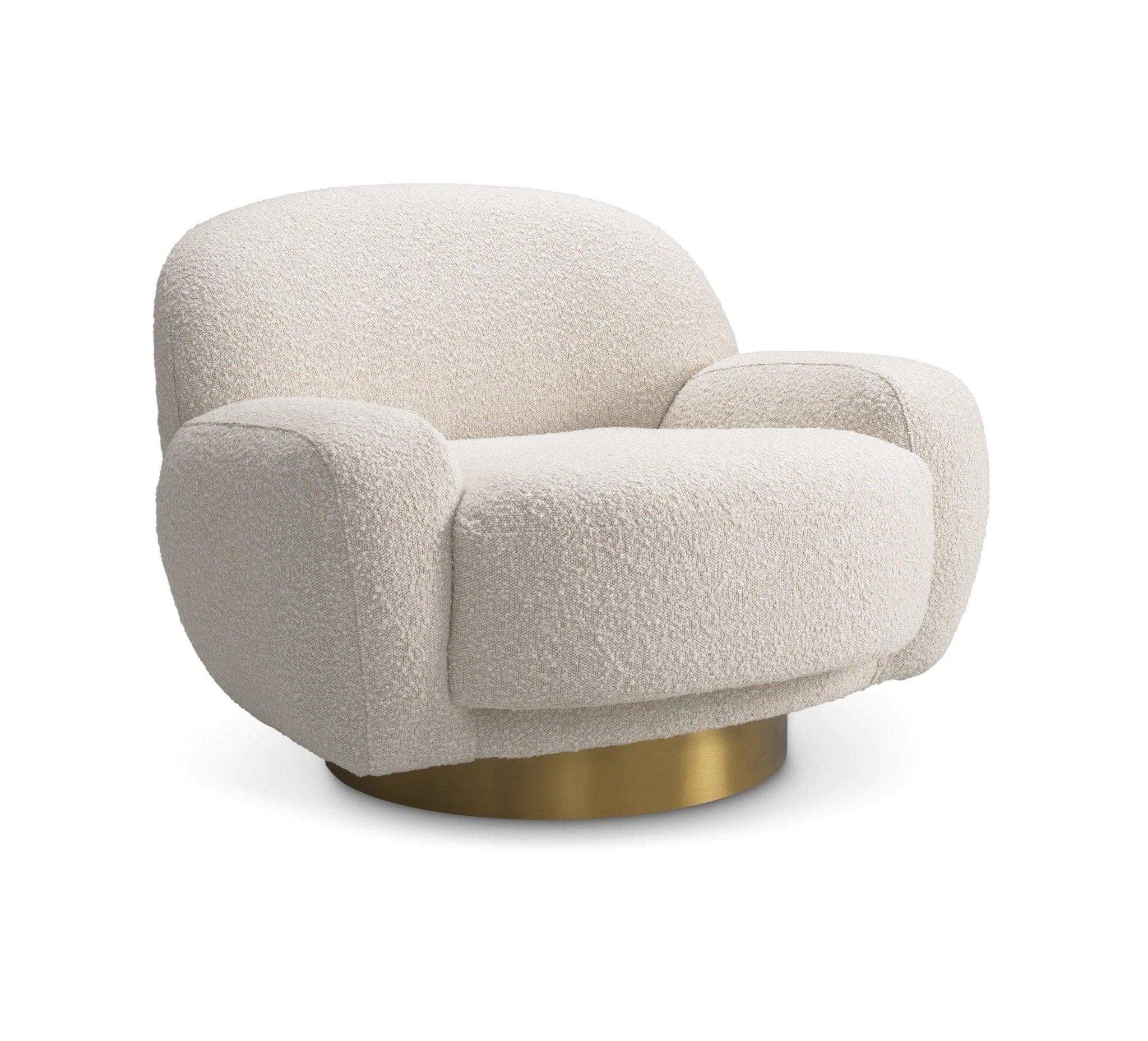 Fotel obrotowy UDINE kremowy boucle Eichholtz Eye on Design