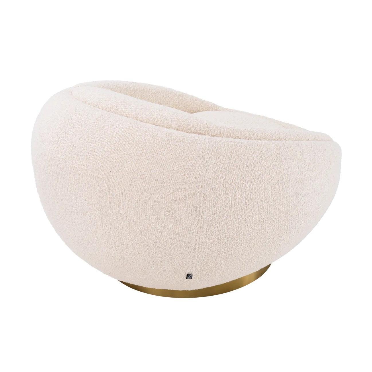 Fotel obrotowy w tkaninie boucle BOLLINGER kremowy Eichholtz Eye on Design