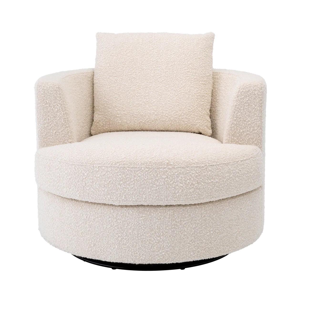 Fotel obrotowy w tkaninie boucle FELIX kremowy Eichholtz Eye on Design