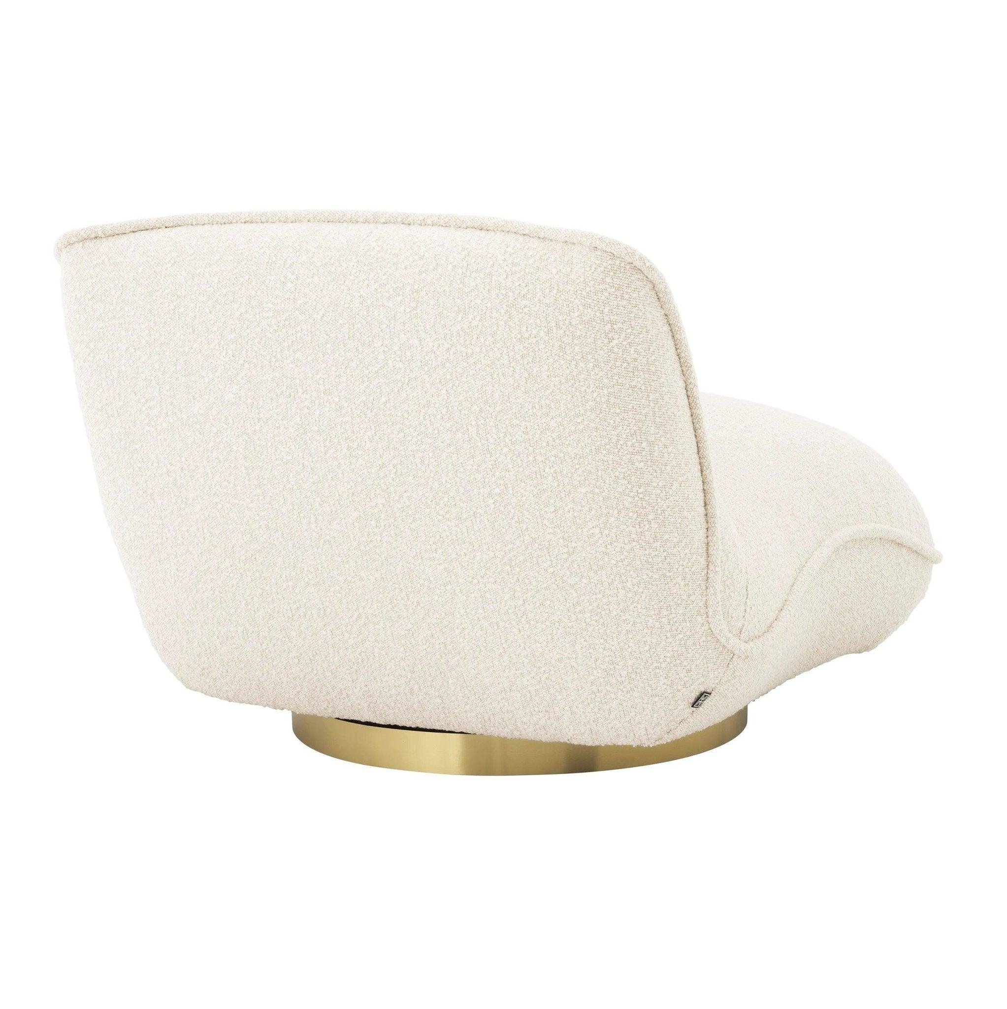 Fotel obrotowy w tkaninie boucle RELAX kremowy Eichholtz Eye on Design