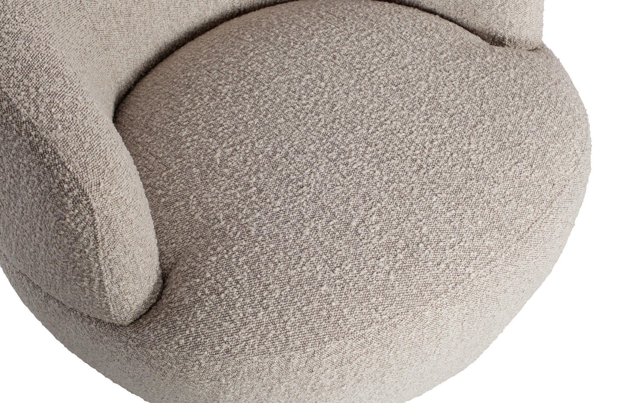 Fotel obrotowy WOOLLY beżowy boucle – tkanina bouclé, Woood