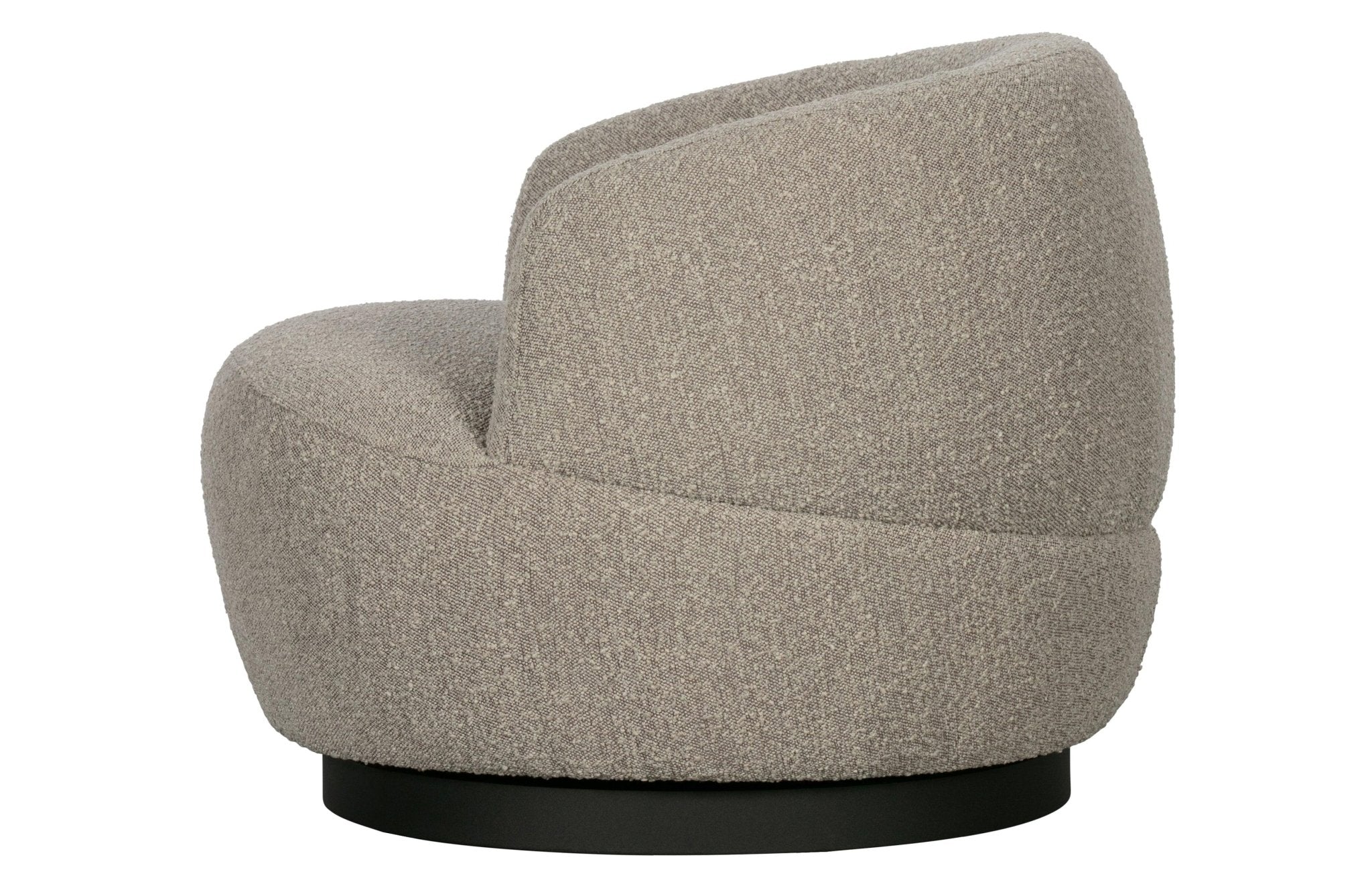 Fotel obrotowy WOOLLY beżowy boucle z obrotową podstawą