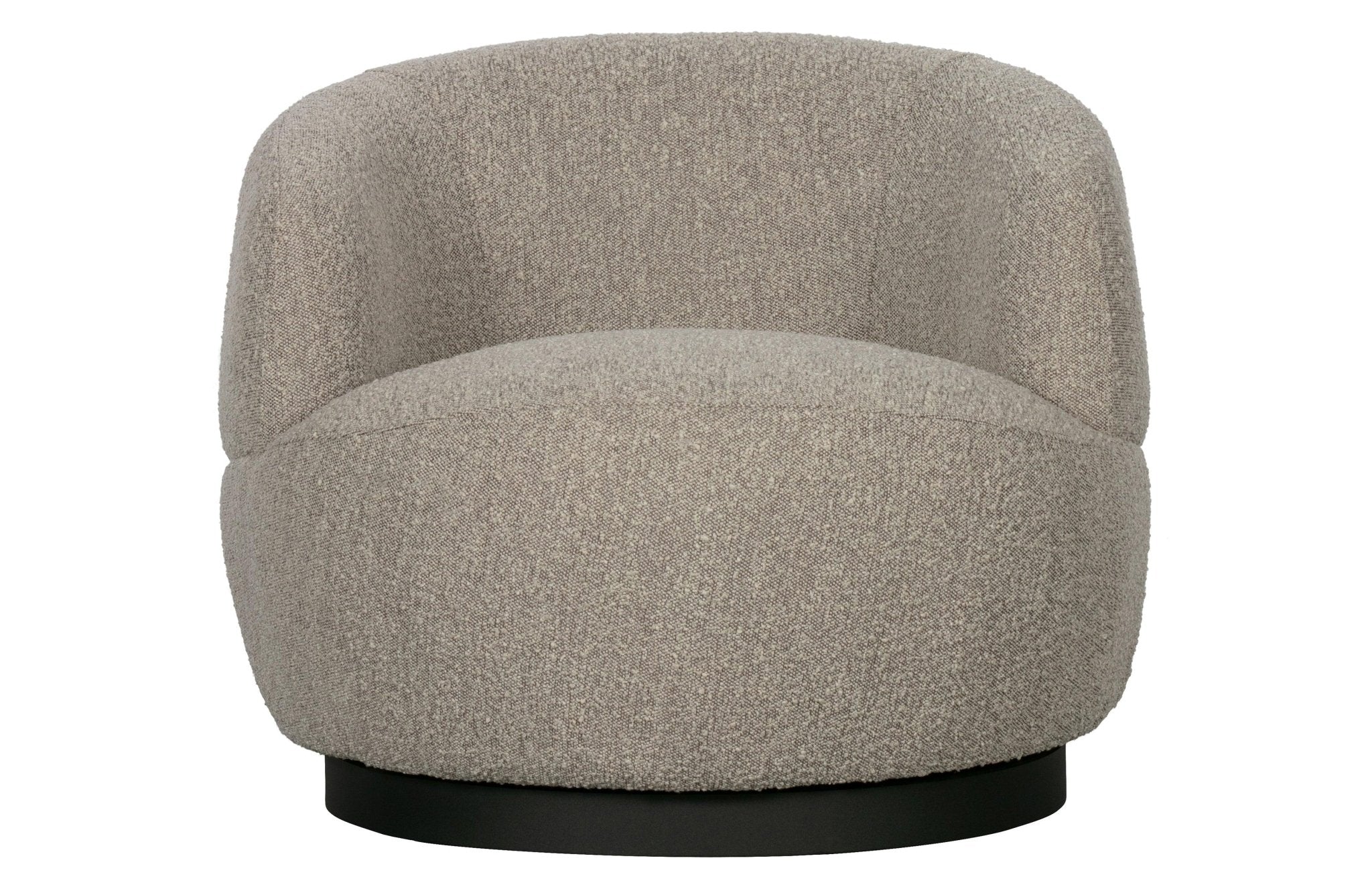 Fotel obrotowy WOOLLY beżowy boucle do salonu – Woood