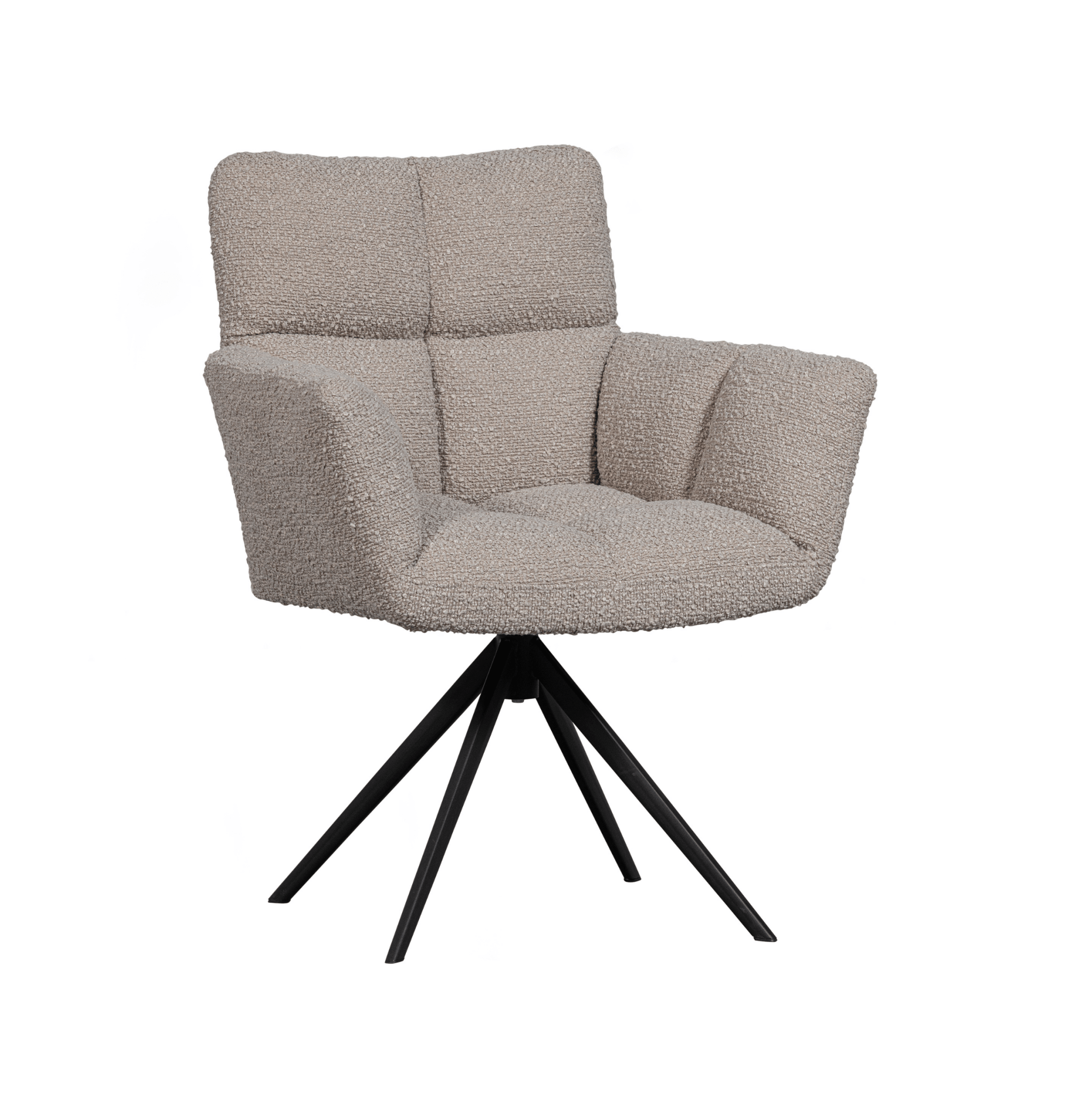 Fotel obrotowy z podłokietnikami VINNY boucle piaskowy Woood Exclusive Eye on Design