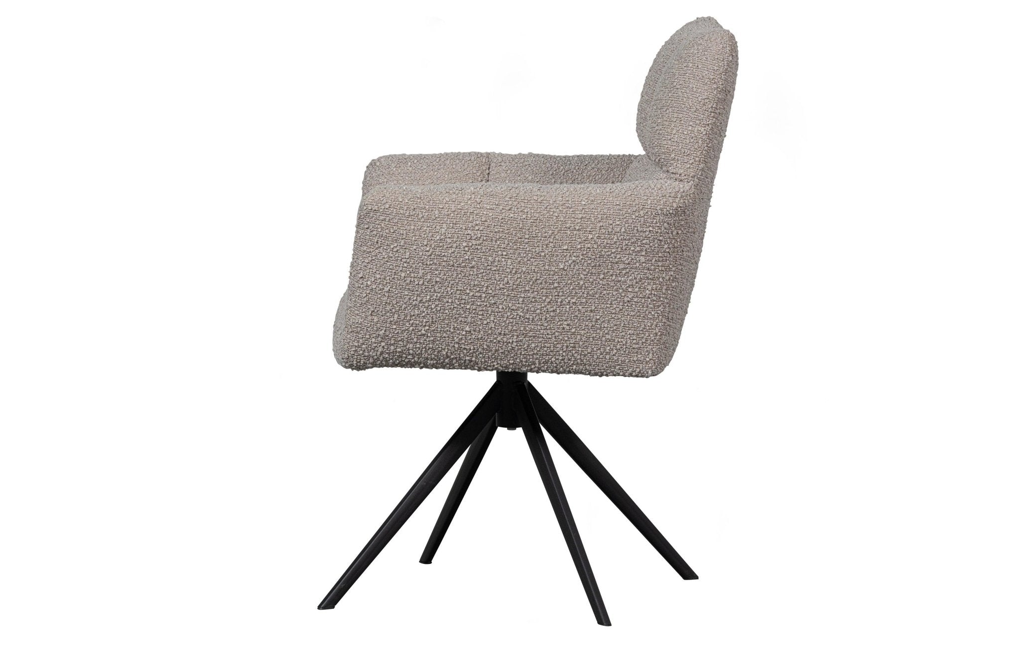 Fotel obrotowy z podłokietnikami VINNY boucle piaskowy Woood Exclusive Eye on Design