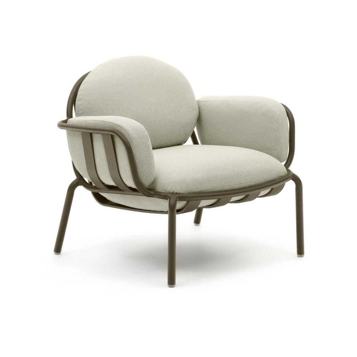 Fotel ogrodowy JONCOLS szary z oliwkową podstawą La Forma Eye on Design