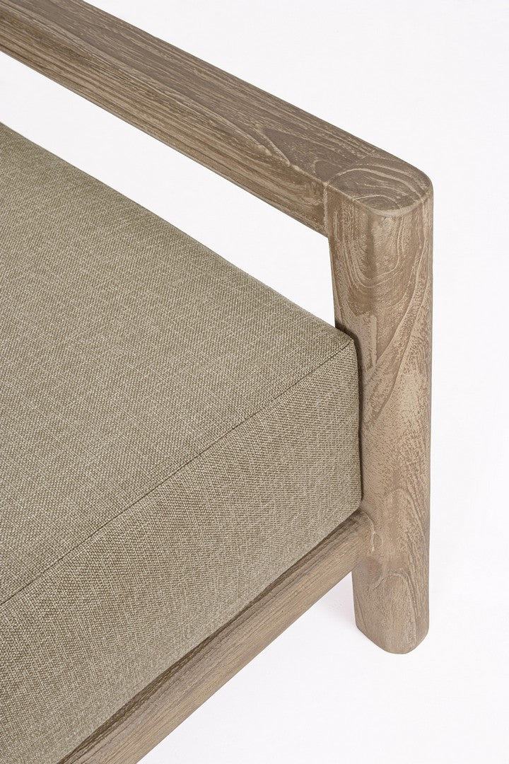 Buitenstoel MAYNARD beige met houten basis