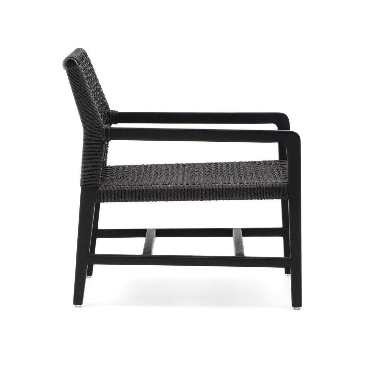 Fotel ogrodowy SABOLLA czarne drewno tekowe La Forma Eye on Design