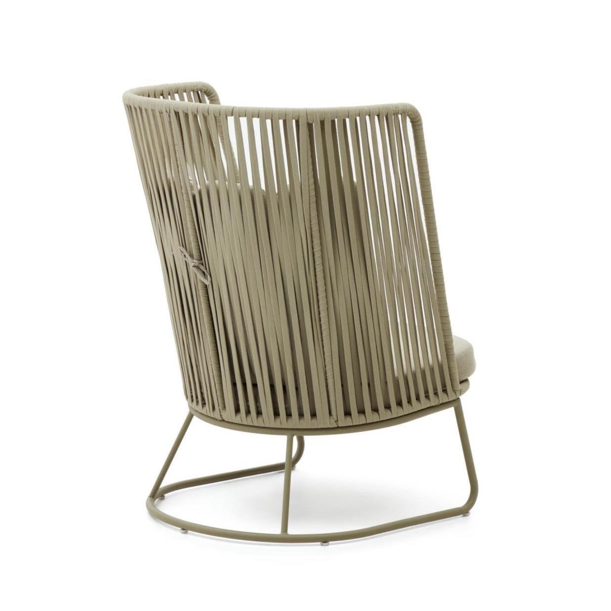 Fotel ogrodowy z wysokim oparciem SACONA oliwkowy La Forma Eye on Design