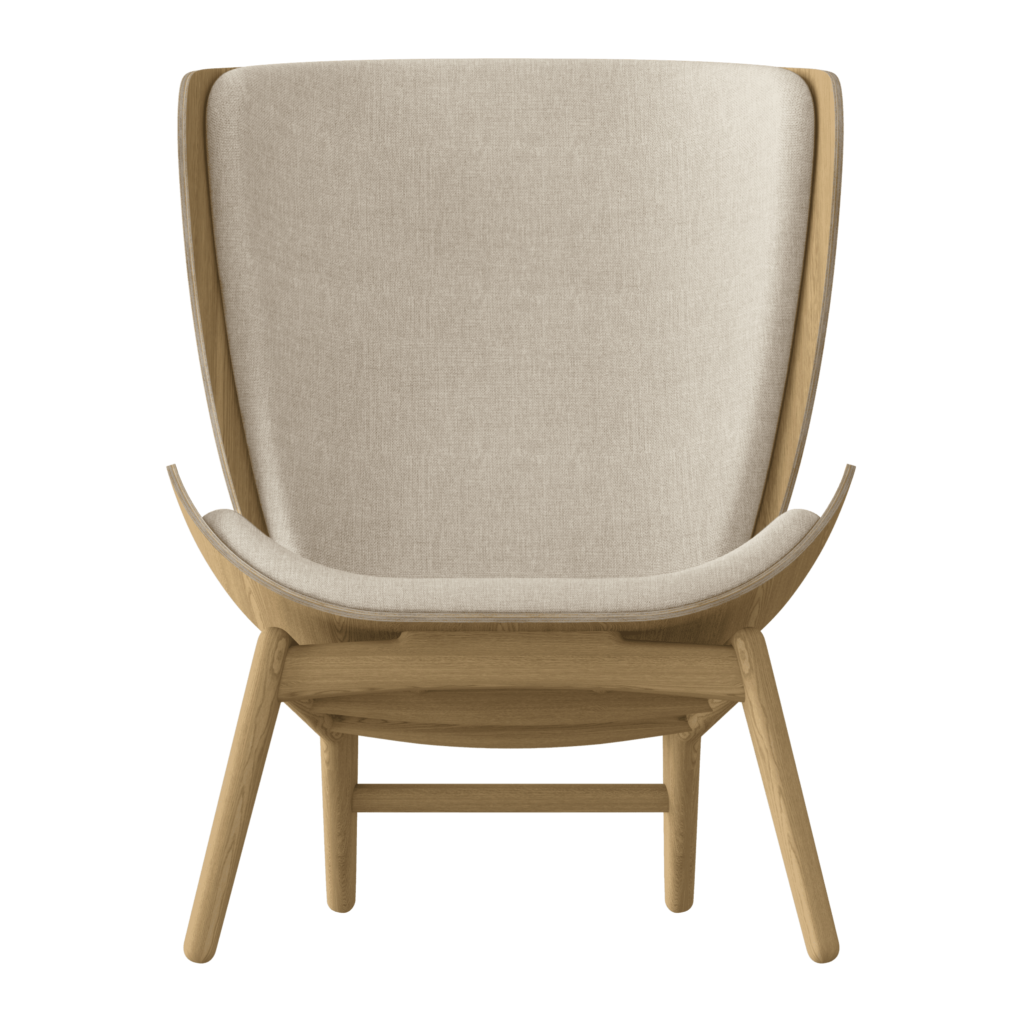 Fotel READER beżowy z dębową podstawą UMAGE Eye on Design