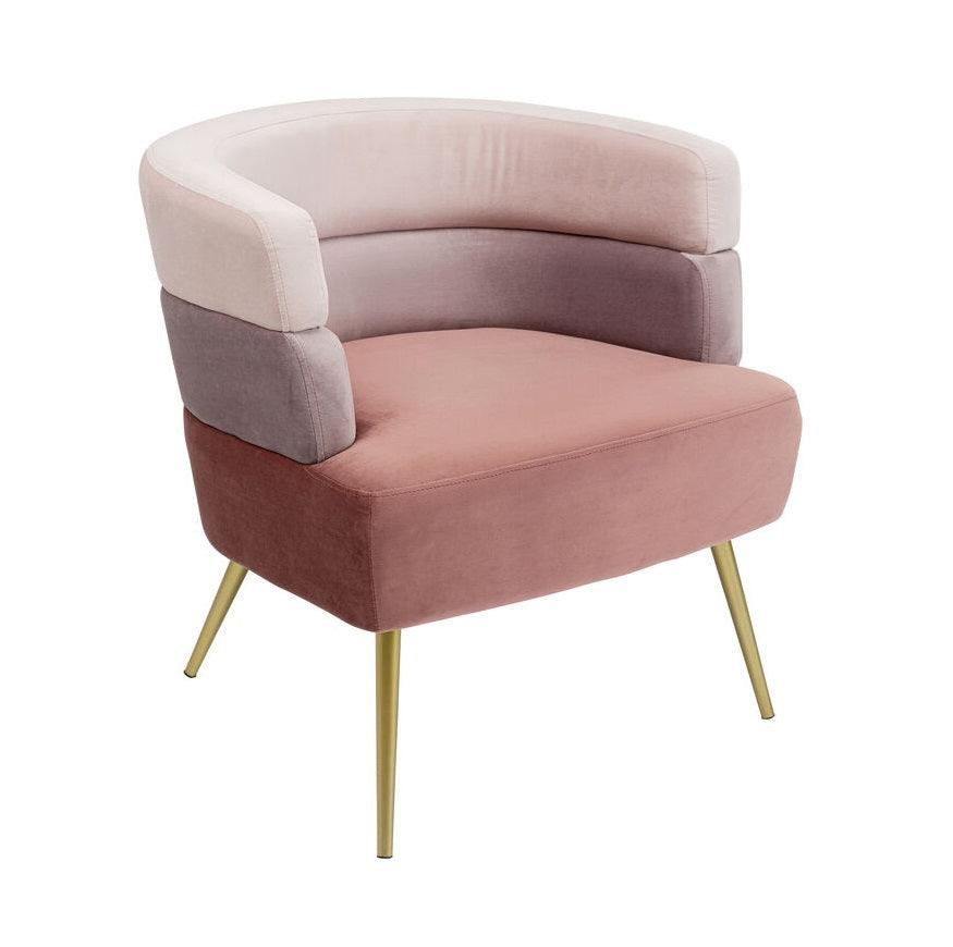 Fotel SANDWICH różowy ze złotą podstawą – Kare Design