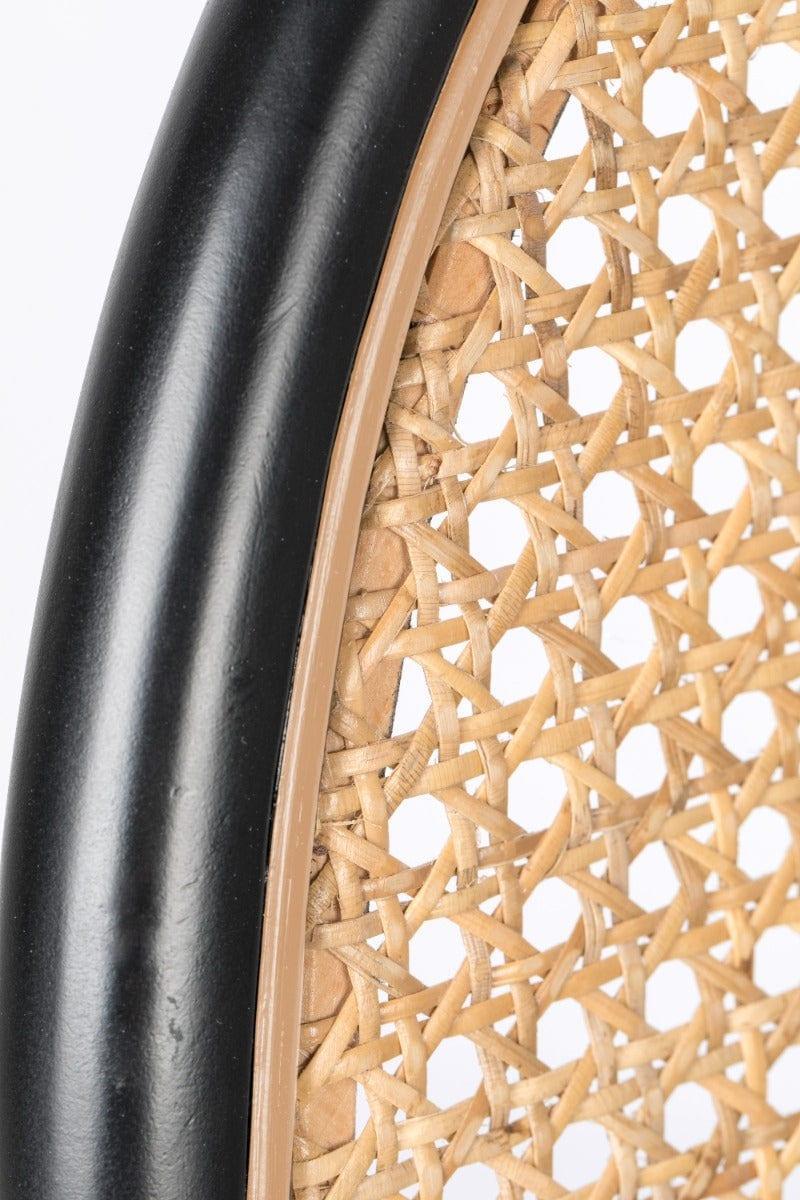 Fotel SPIKE różowy z rattanowym oparciem Zuiver Eye on Design