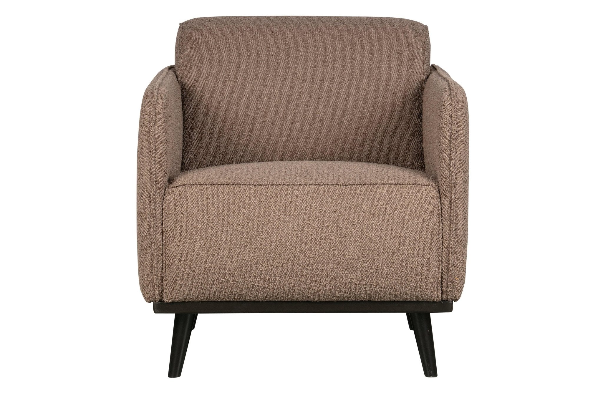 Fotel STATEMENT boucle jasnobrązowy do salonu – Woood