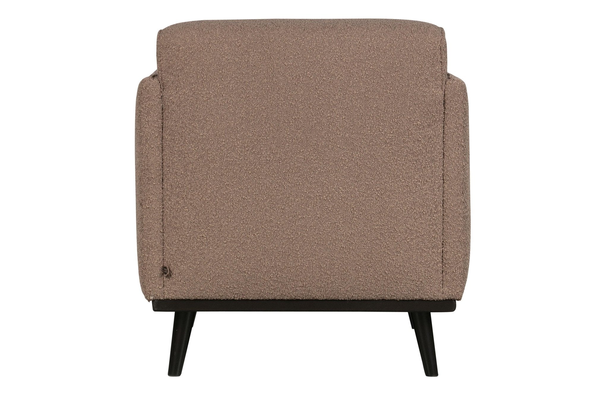 Fotel STATEMENT boucle jasnobrązowy – styl industrialny