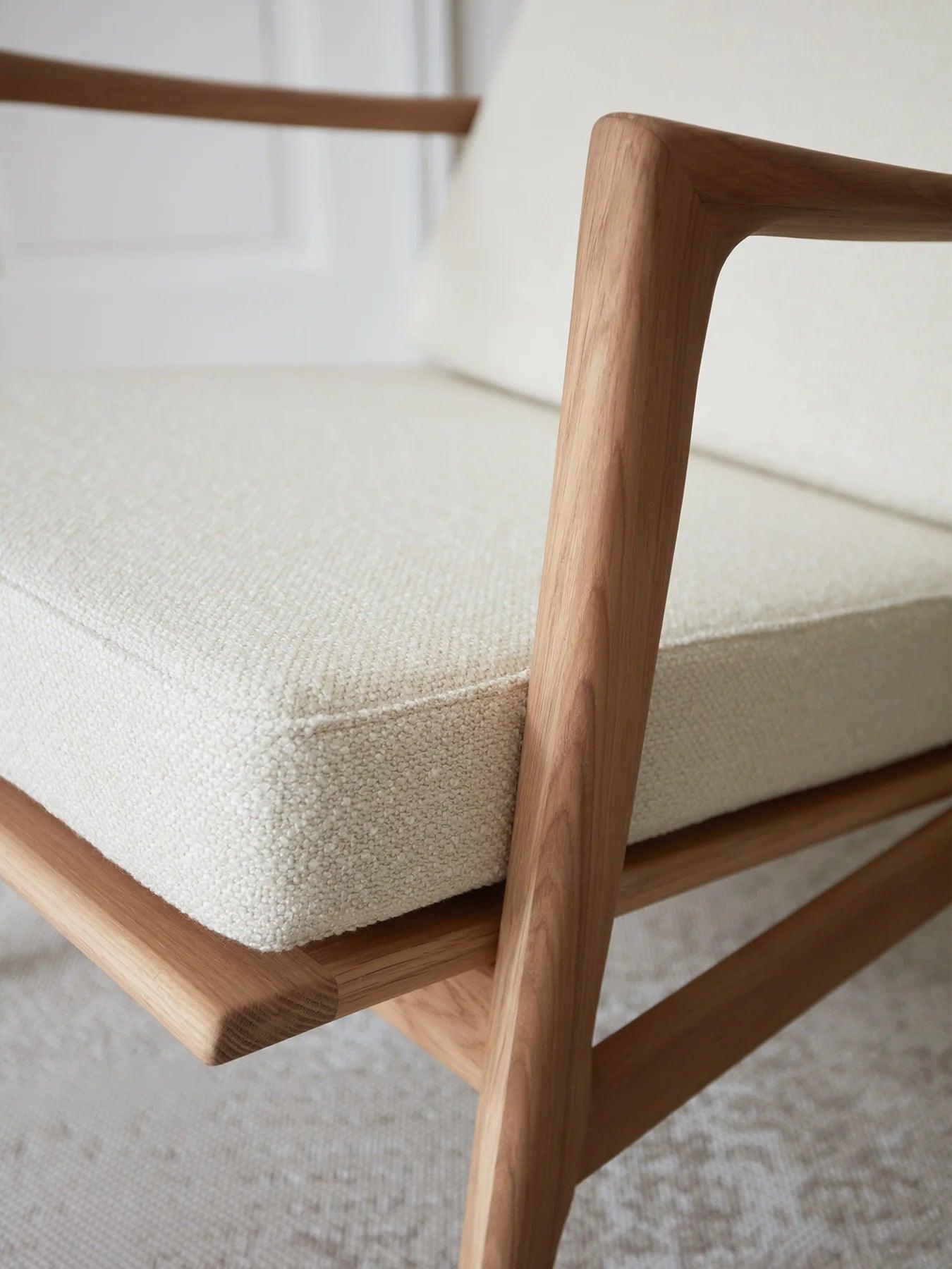 Fotel STEFAN biały w tkaninie Boucle Snow 366 concept Eye on Design