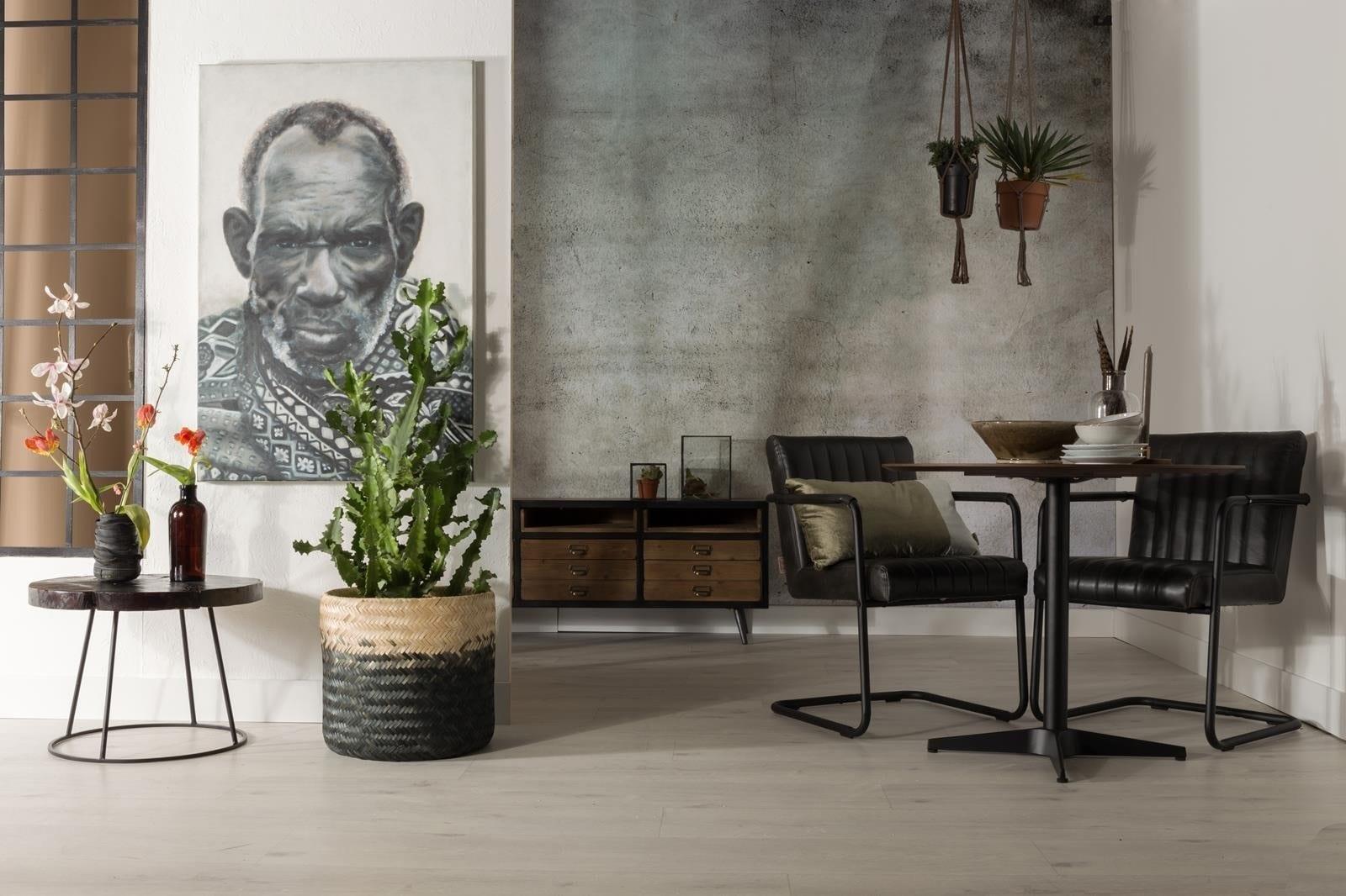 Fotel STITCHED ekoskóra czarny Dutchbone Eye on Design