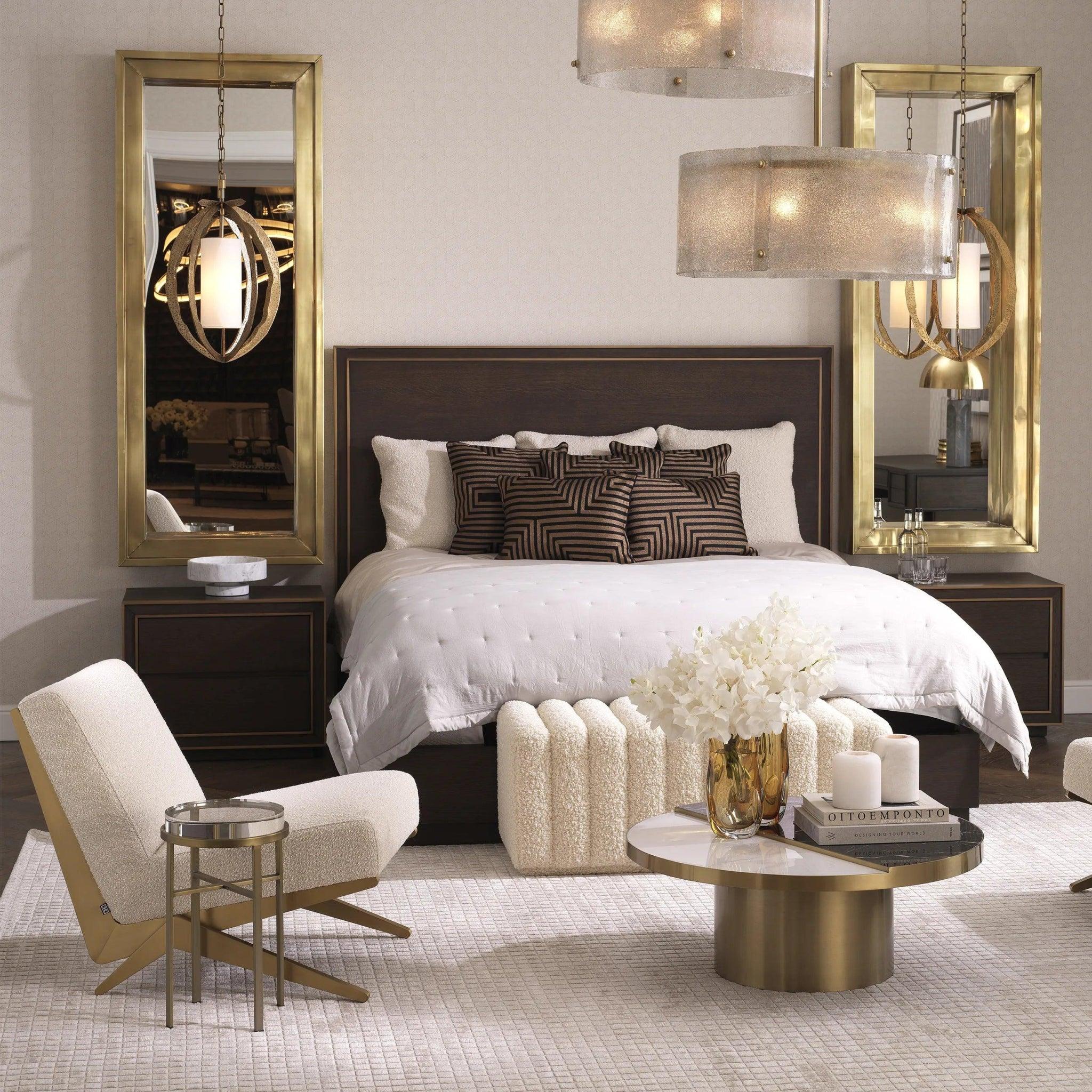 Fotel w tkaninie boucle FICO kremowy Eichholtz Eye on Design