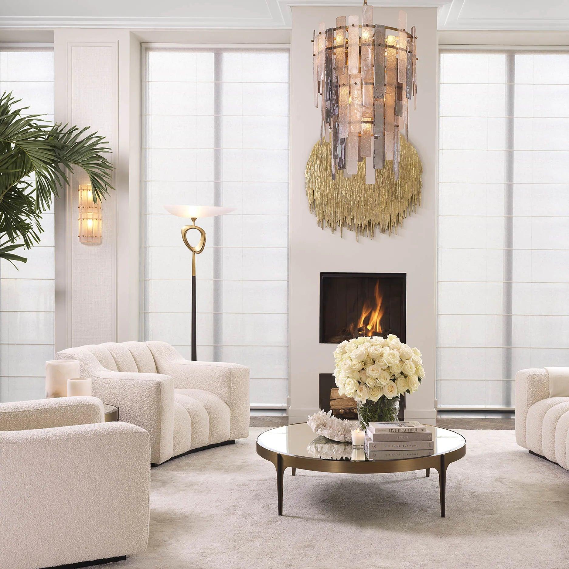 Fotel w tkaninie boucle KELLY kremowy Eichholtz Eye on Design