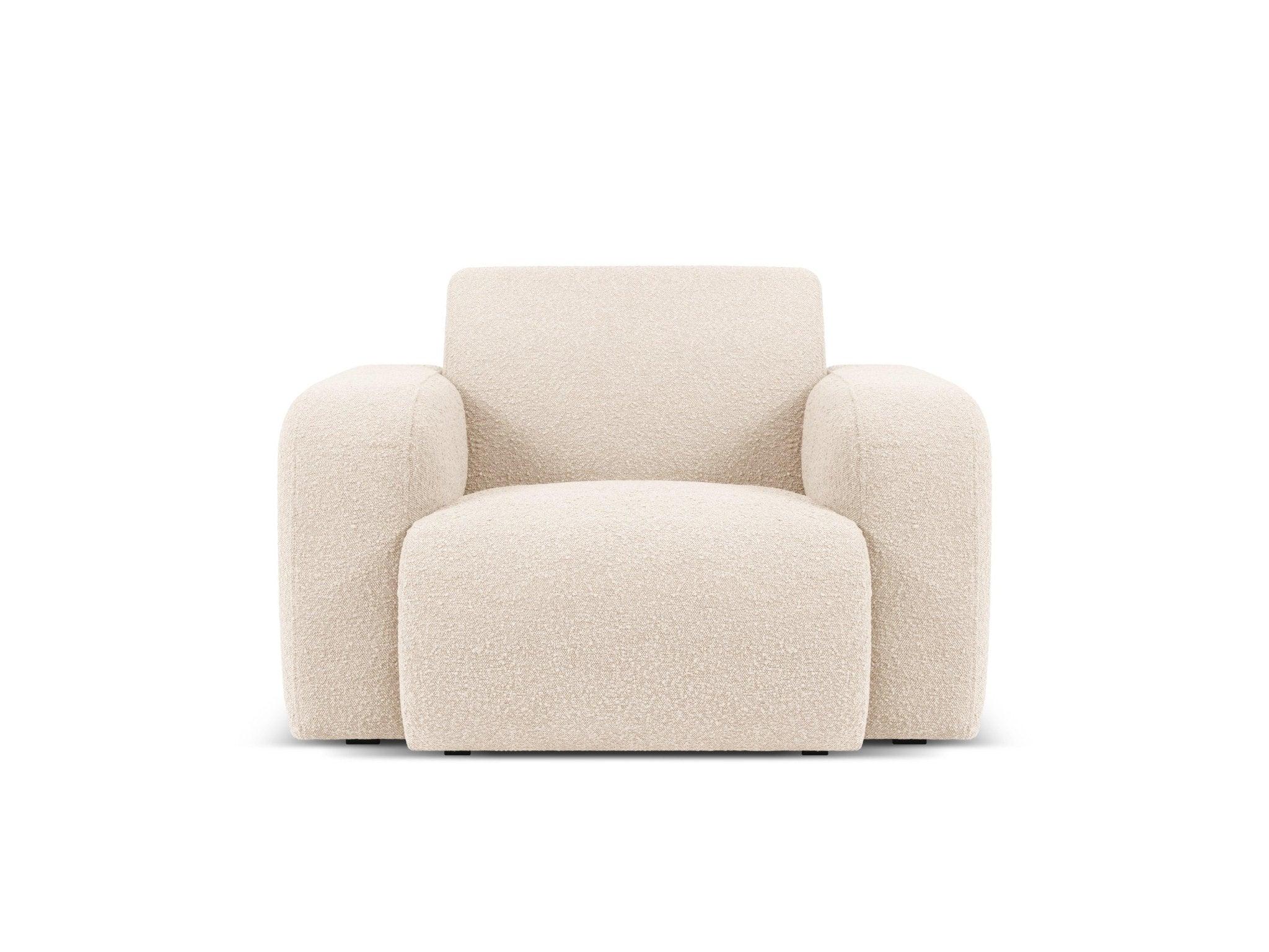 Fotel w tkaninie boucle LOLA beżowy Windsor & Co Eye on Design