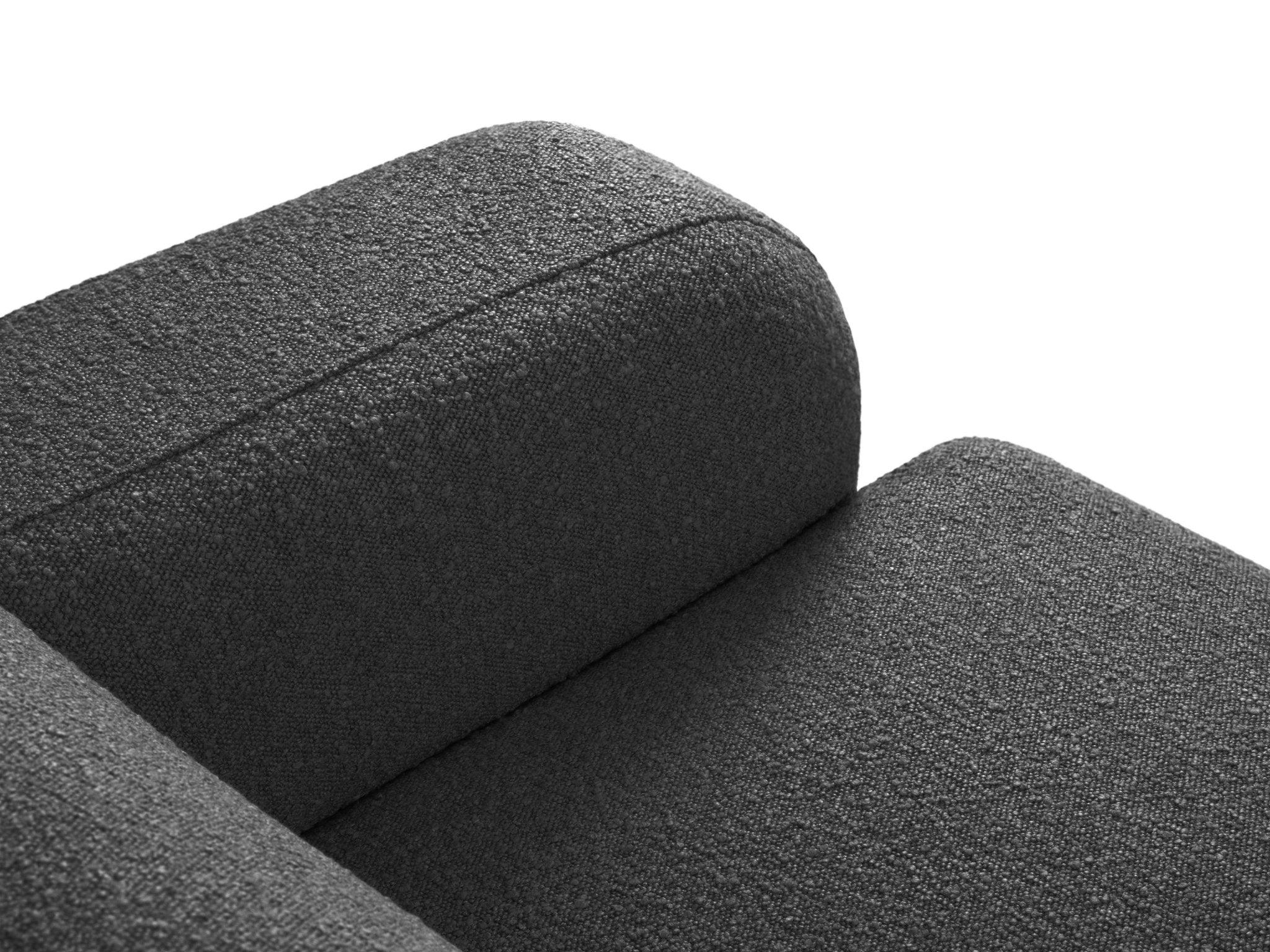 Fotel w tkaninie boucle LOLA ciemnoszary do salonu – Windsor & Co