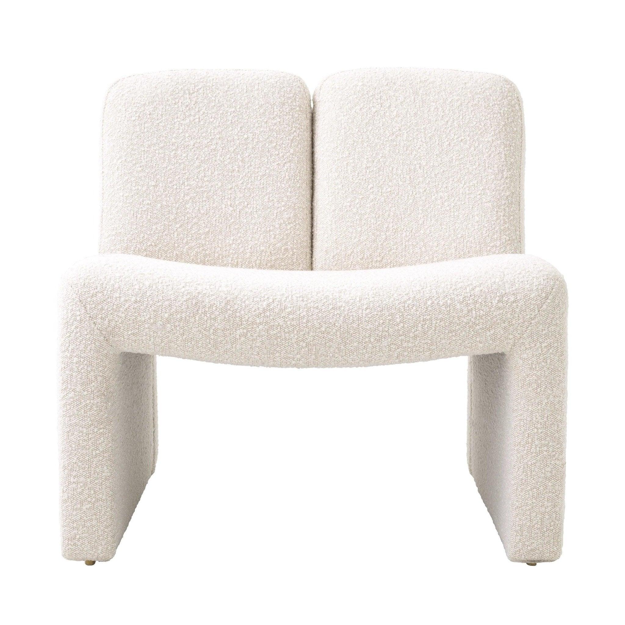 Fotel w tkaninie boucle MACINTOSH kremowy do salonu