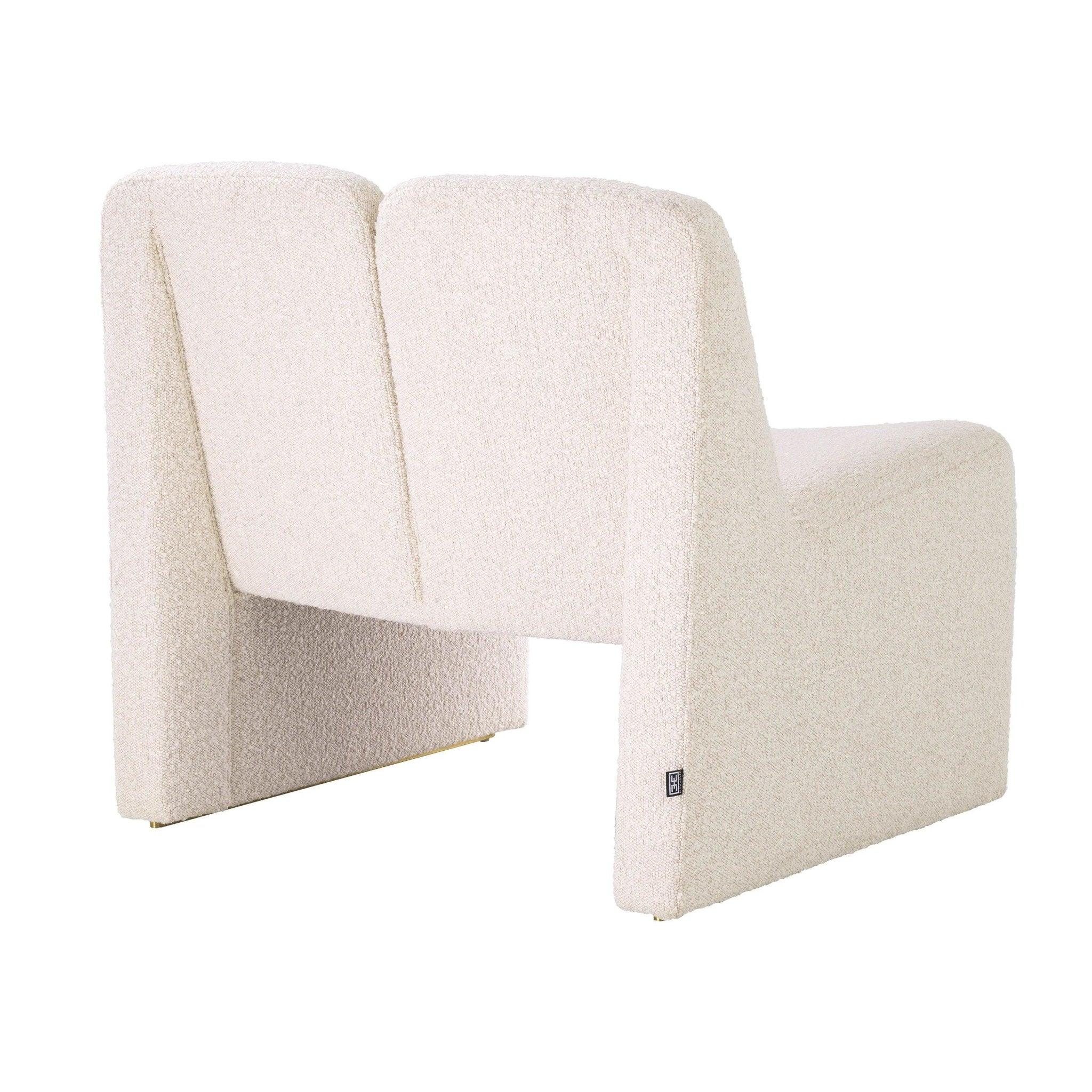 Fotel w tkaninie boucle MACINTOSH kremowy do salonu – Eichholtz